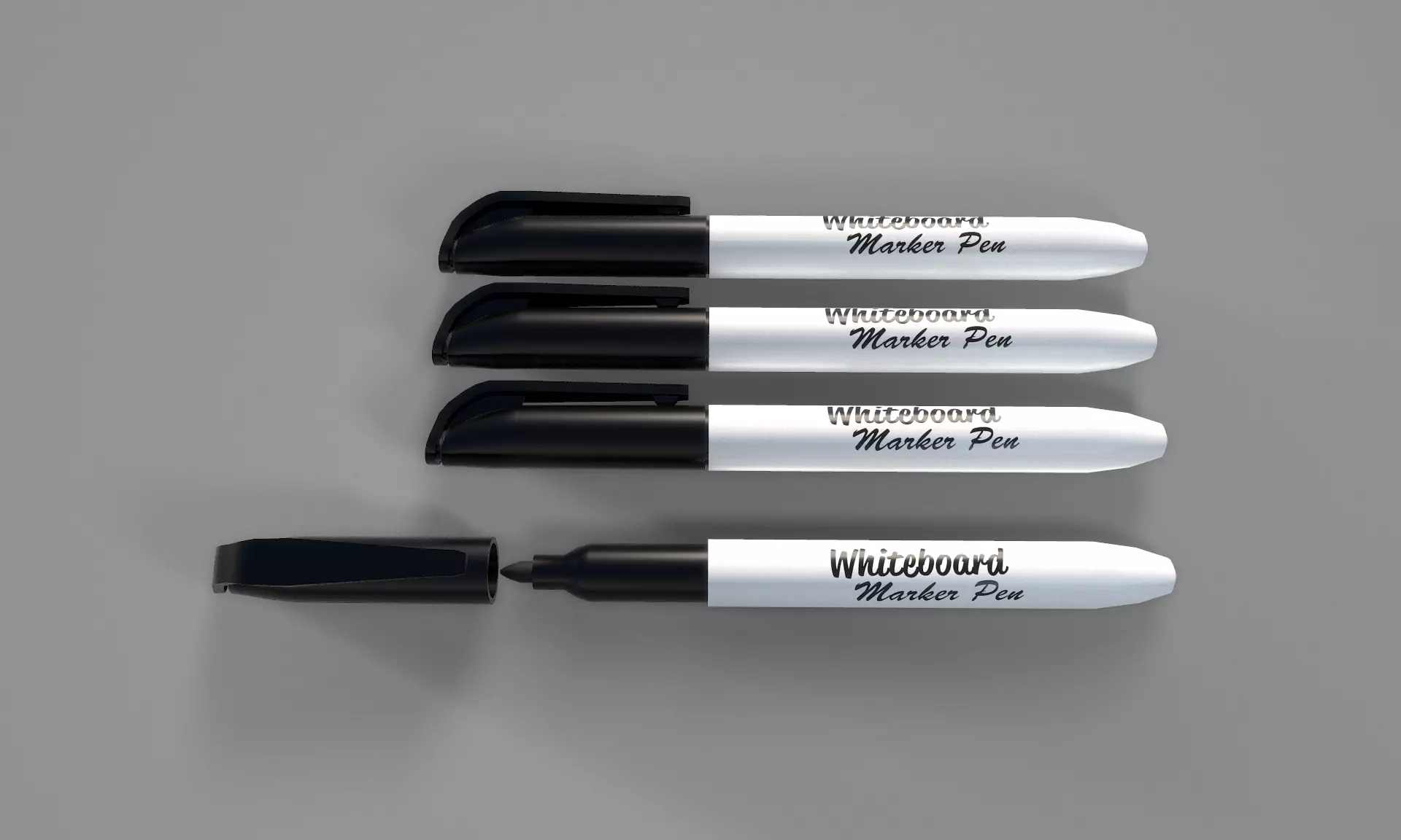 Marker Pen - Black Dry Erase Marker Pen for Whiteboards Low-poly 3D model_0