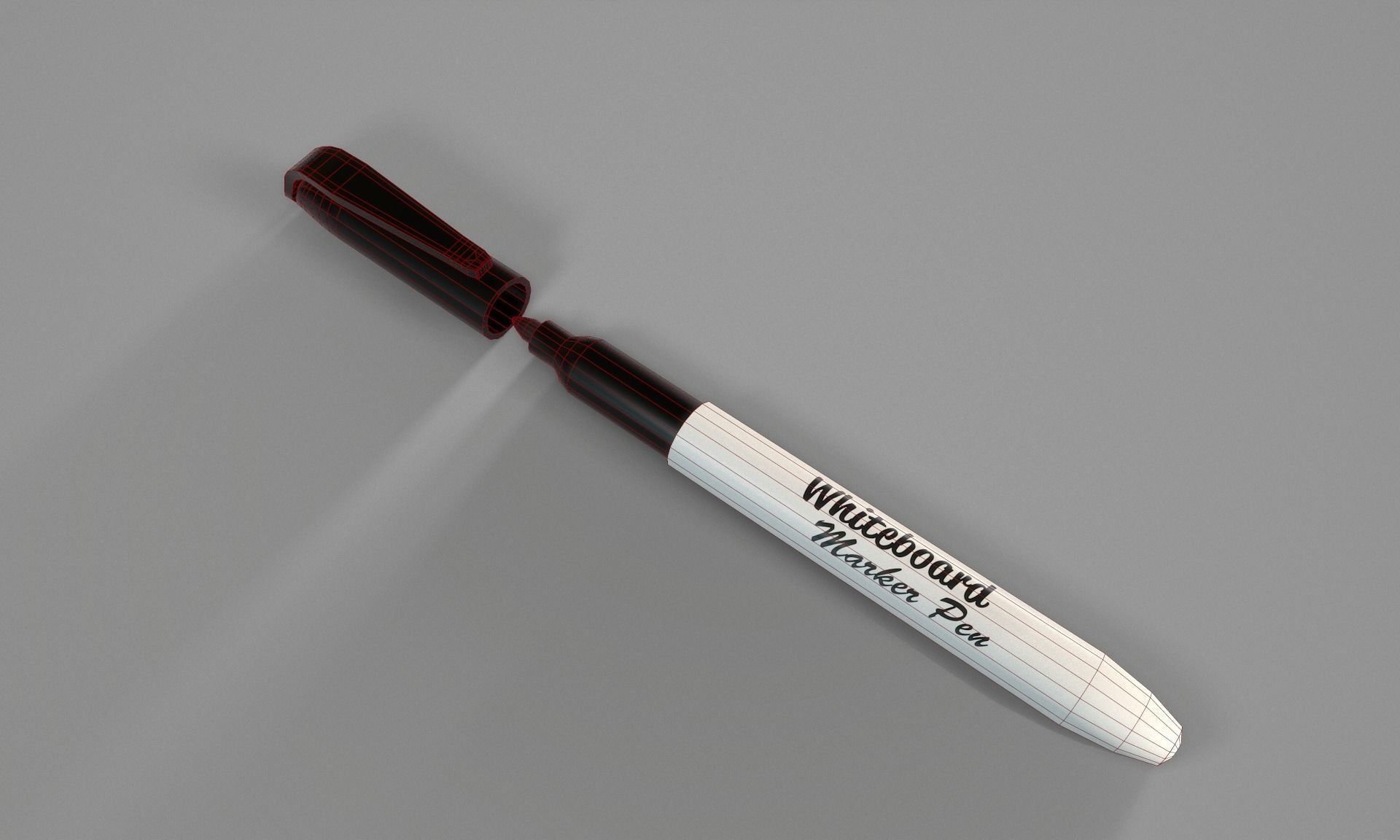 Marker Pen - Black Dry Erase Marker Pen for Whiteboards Low-poly 3D model_17