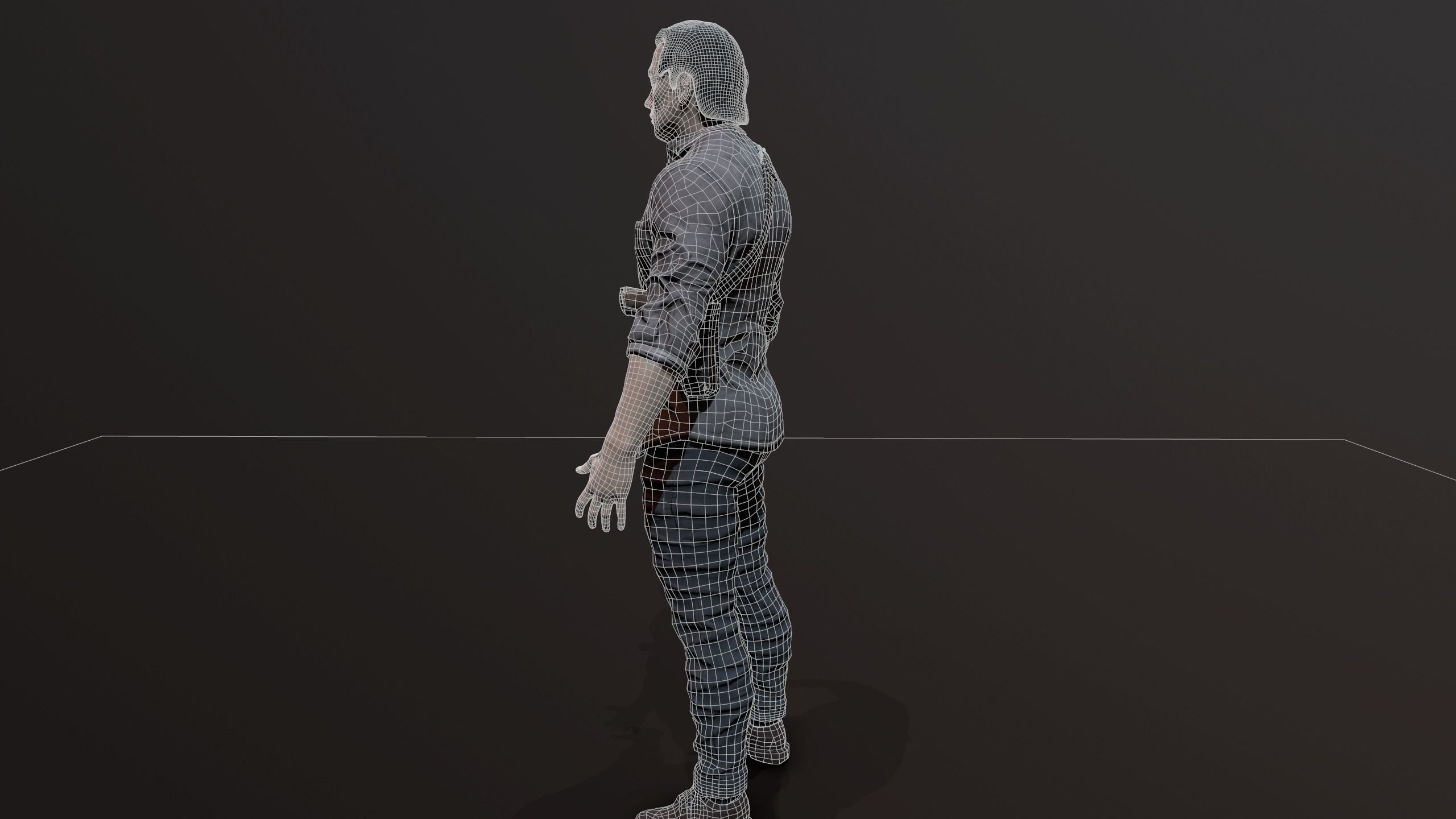 Zombie Apocalypse Survivor Low-poly 3D model_21