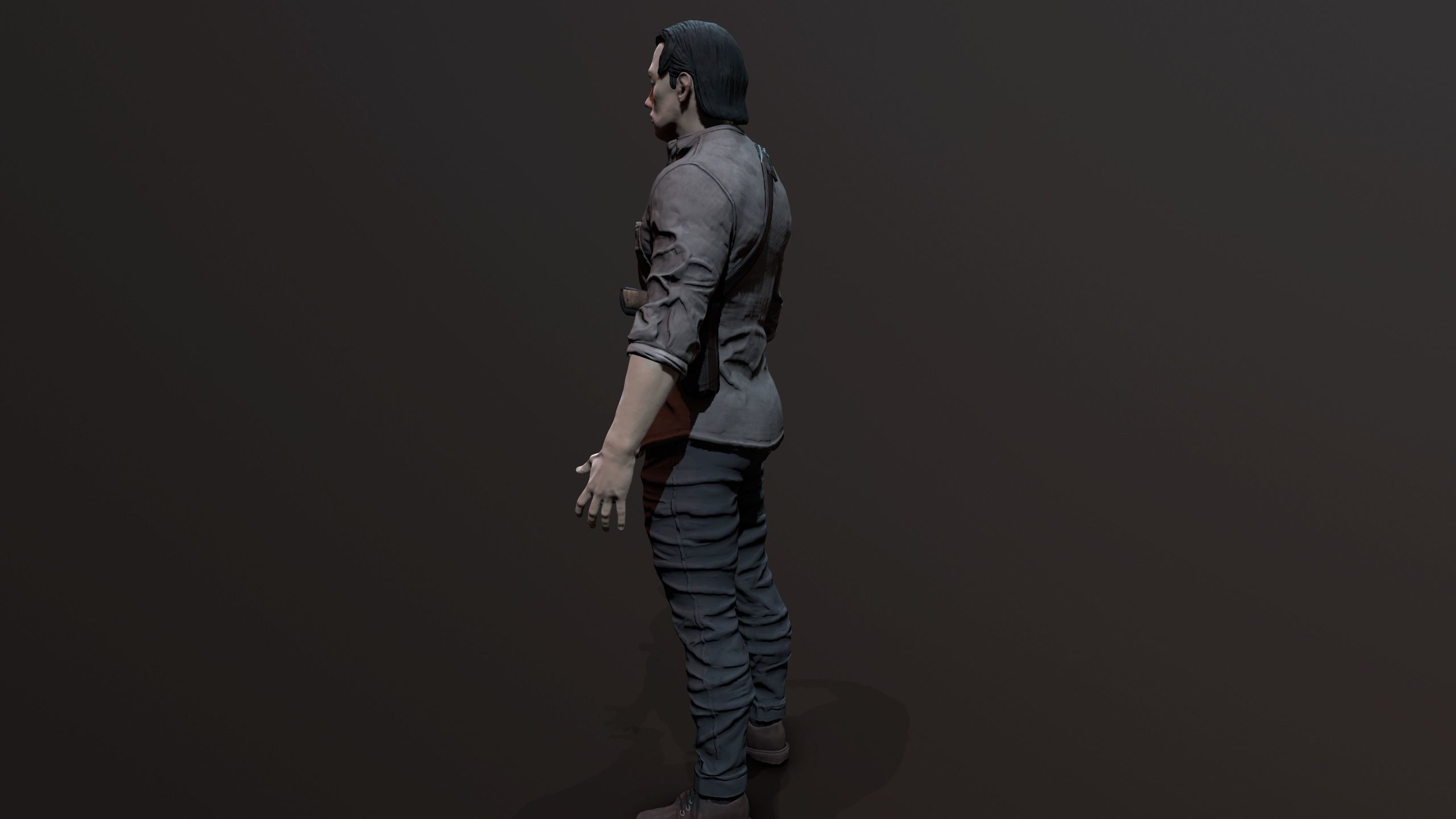 Zombie Apocalypse Survivor Low-poly 3D model_11