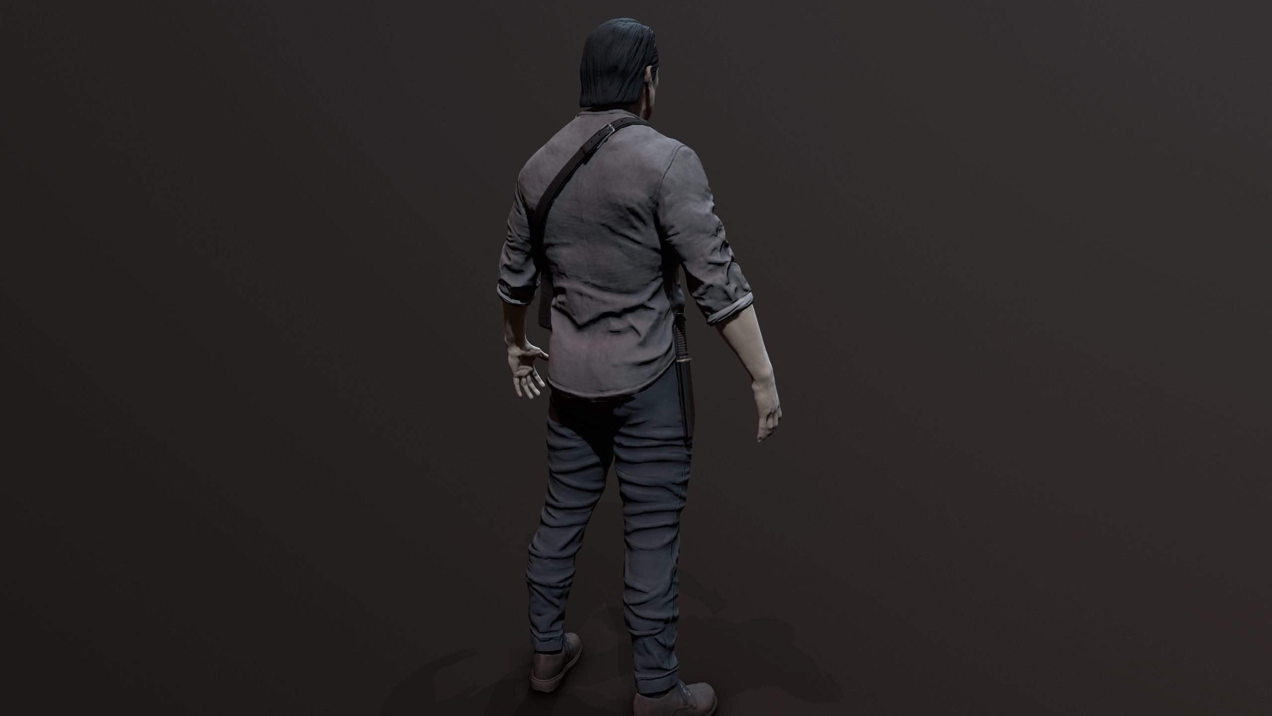 Zombie Apocalypse Survivor Low-poly 3D model_8