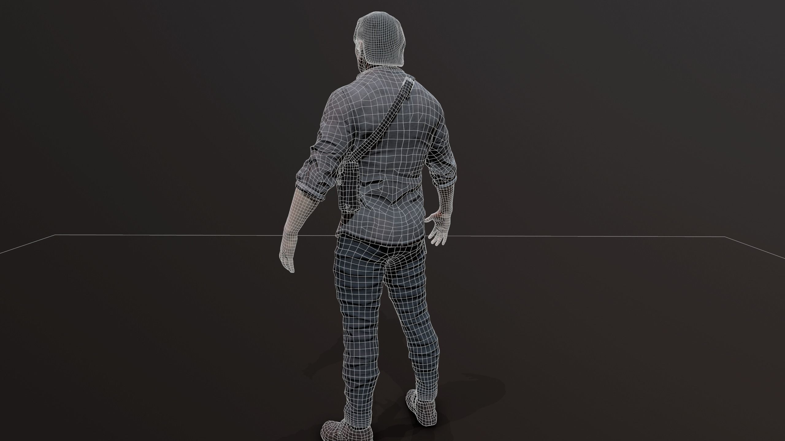 Zombie Apocalypse Survivor Low-poly 3D model_20