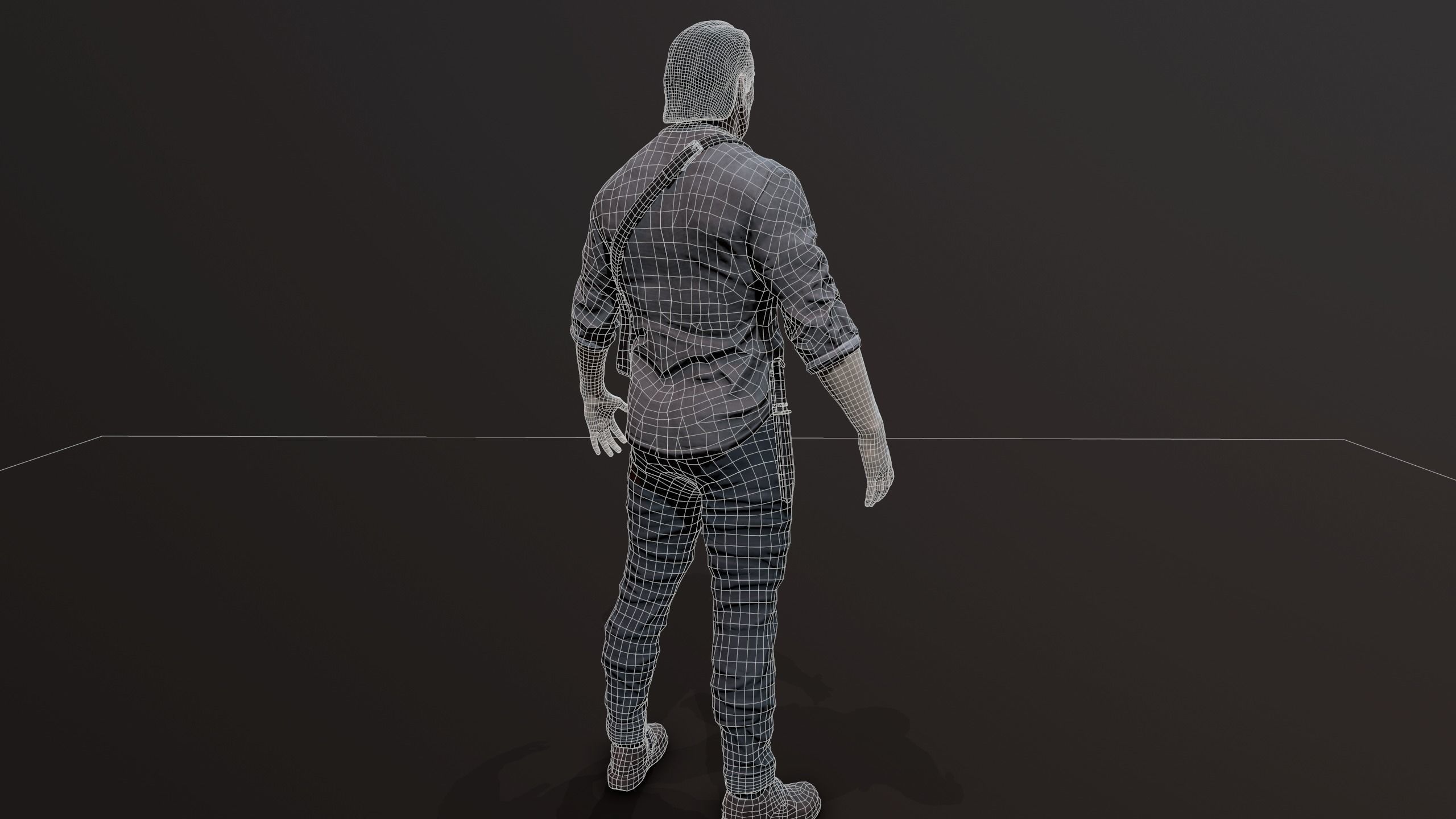 Zombie Apocalypse Survivor Low-poly 3D model_18