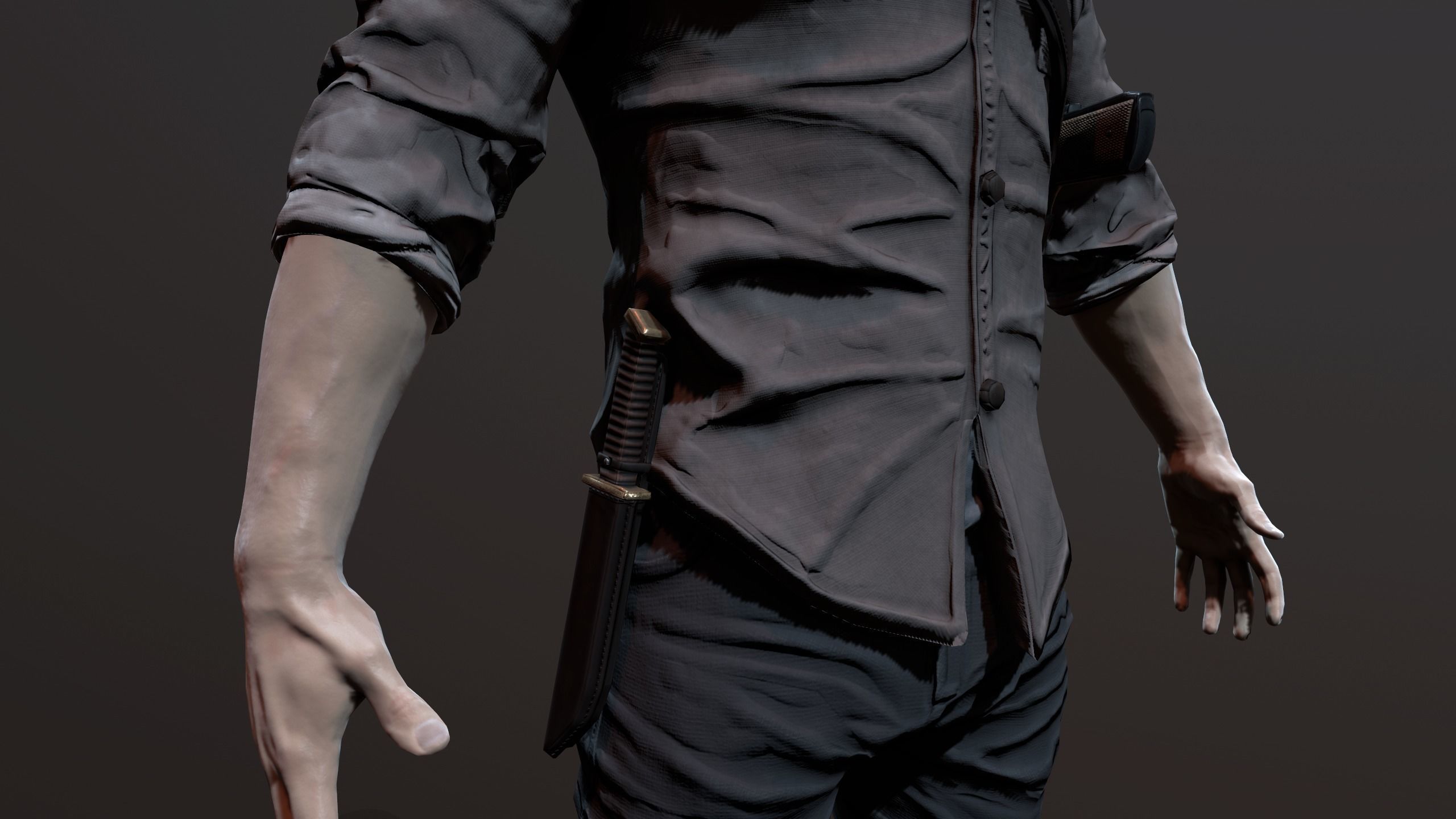 Zombie Apocalypse Survivor Low-poly 3D model_25