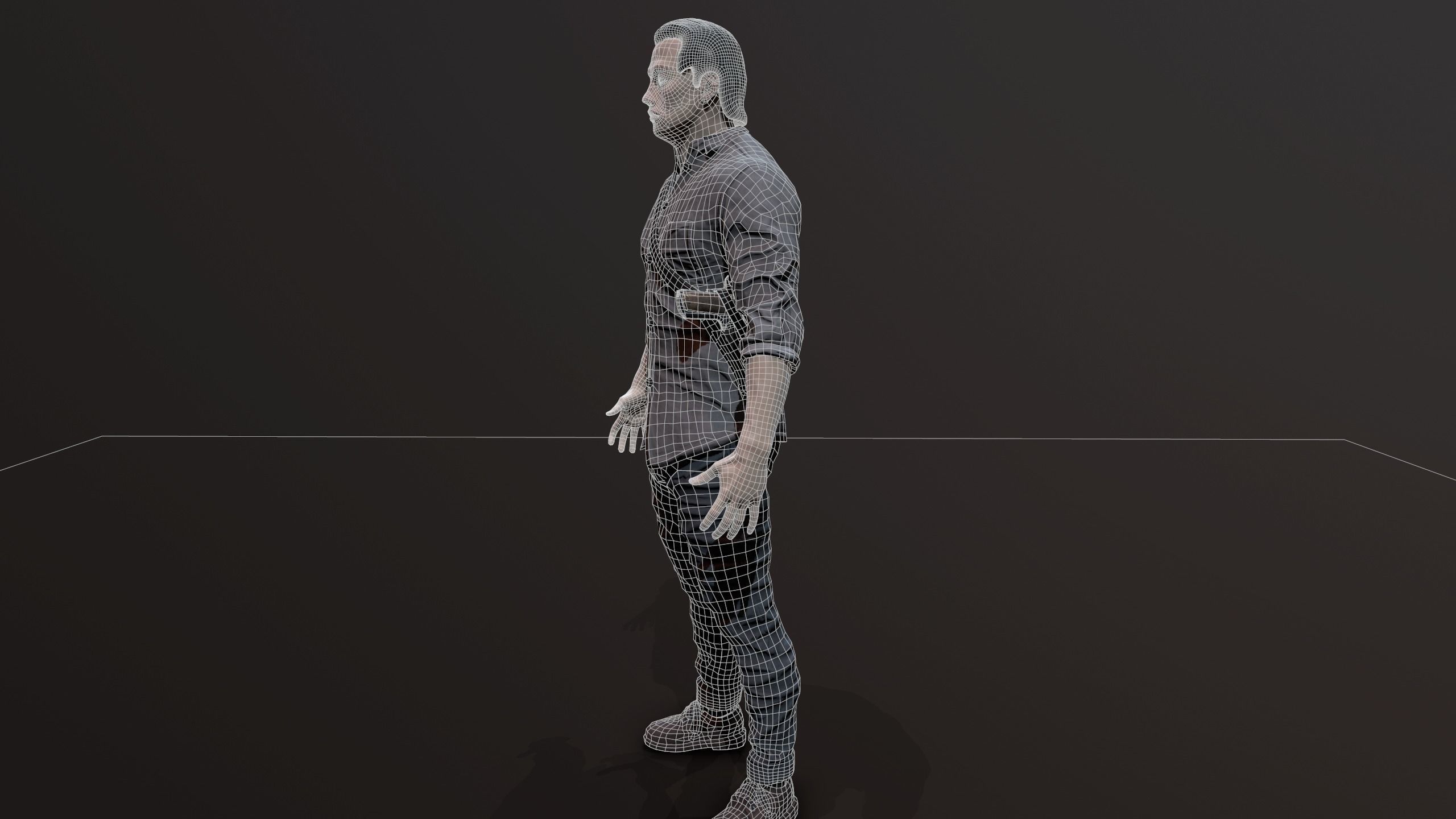 Zombie Apocalypse Survivor Low-poly 3D model_22