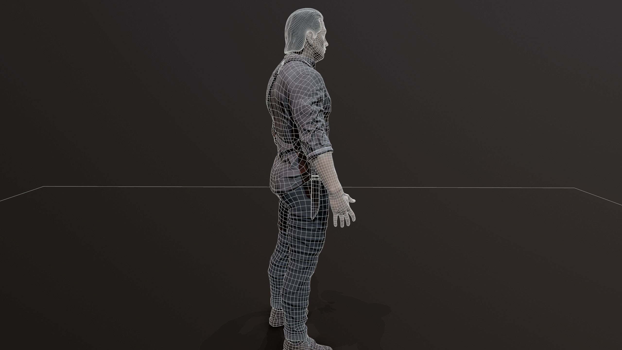 Zombie Apocalypse Survivor Low-poly 3D model_17