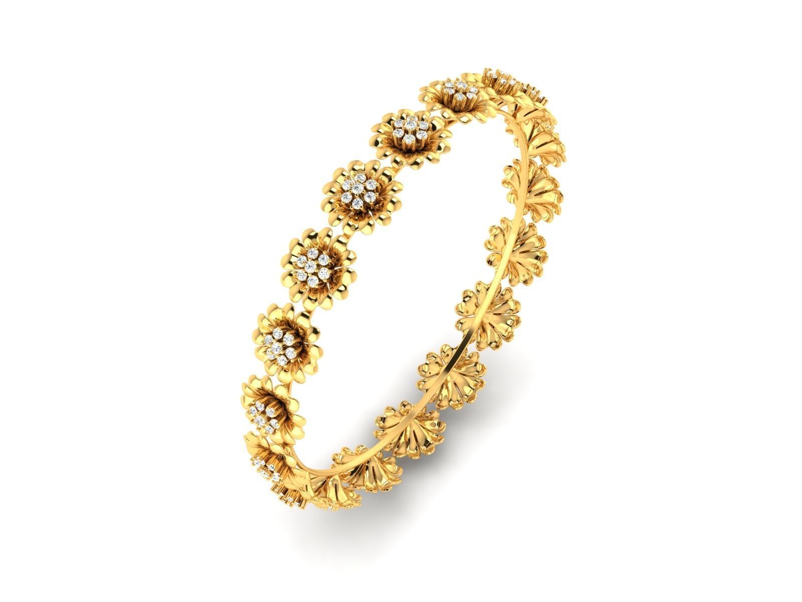 DIAMOND BANGLE BRACELET 3D print model_2