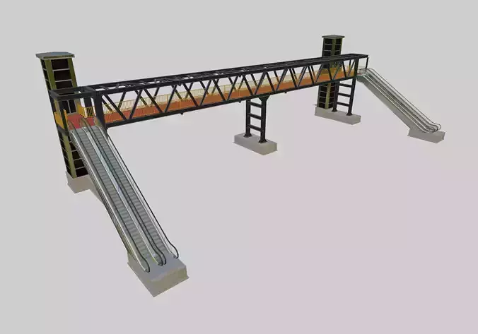 Steel Pedestrian Bridge-Elevator-Escalator-Truss Type-23