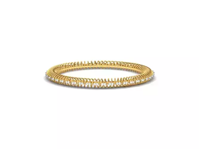 Bangle Bracelet with round gemstones 3D print model