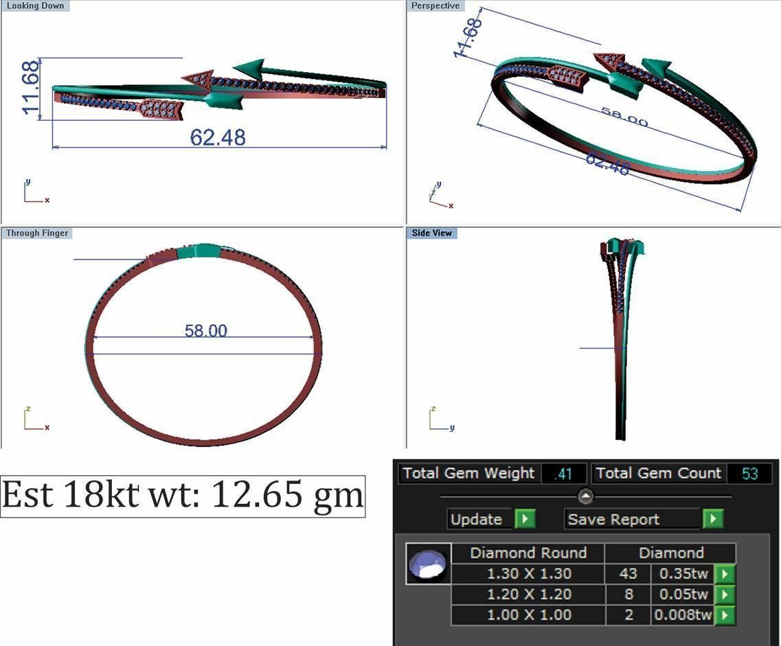Women Bracelet 3dm STL Render Details 3D print model_8