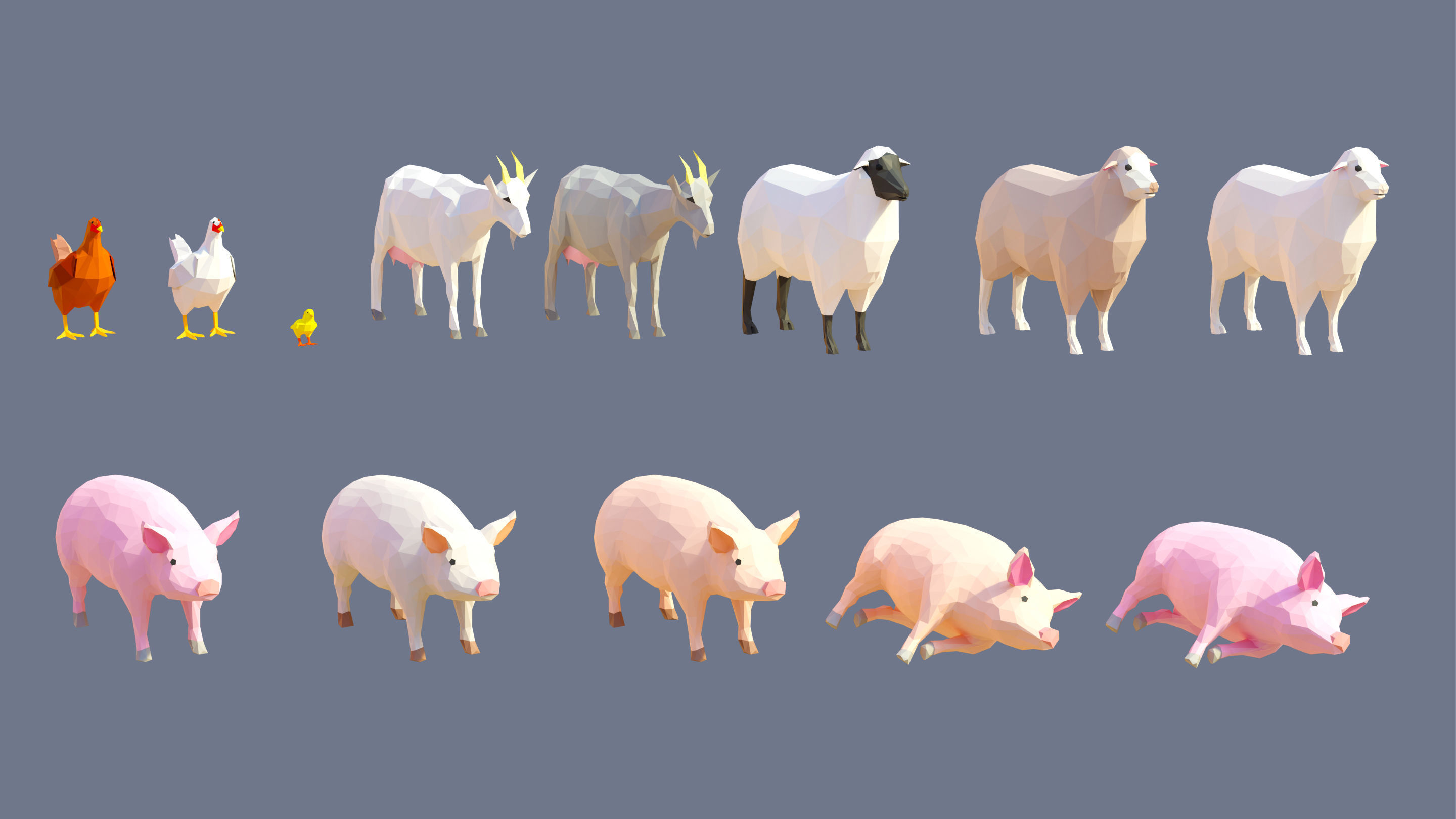 Farm 1 Low-poly 3D model_35