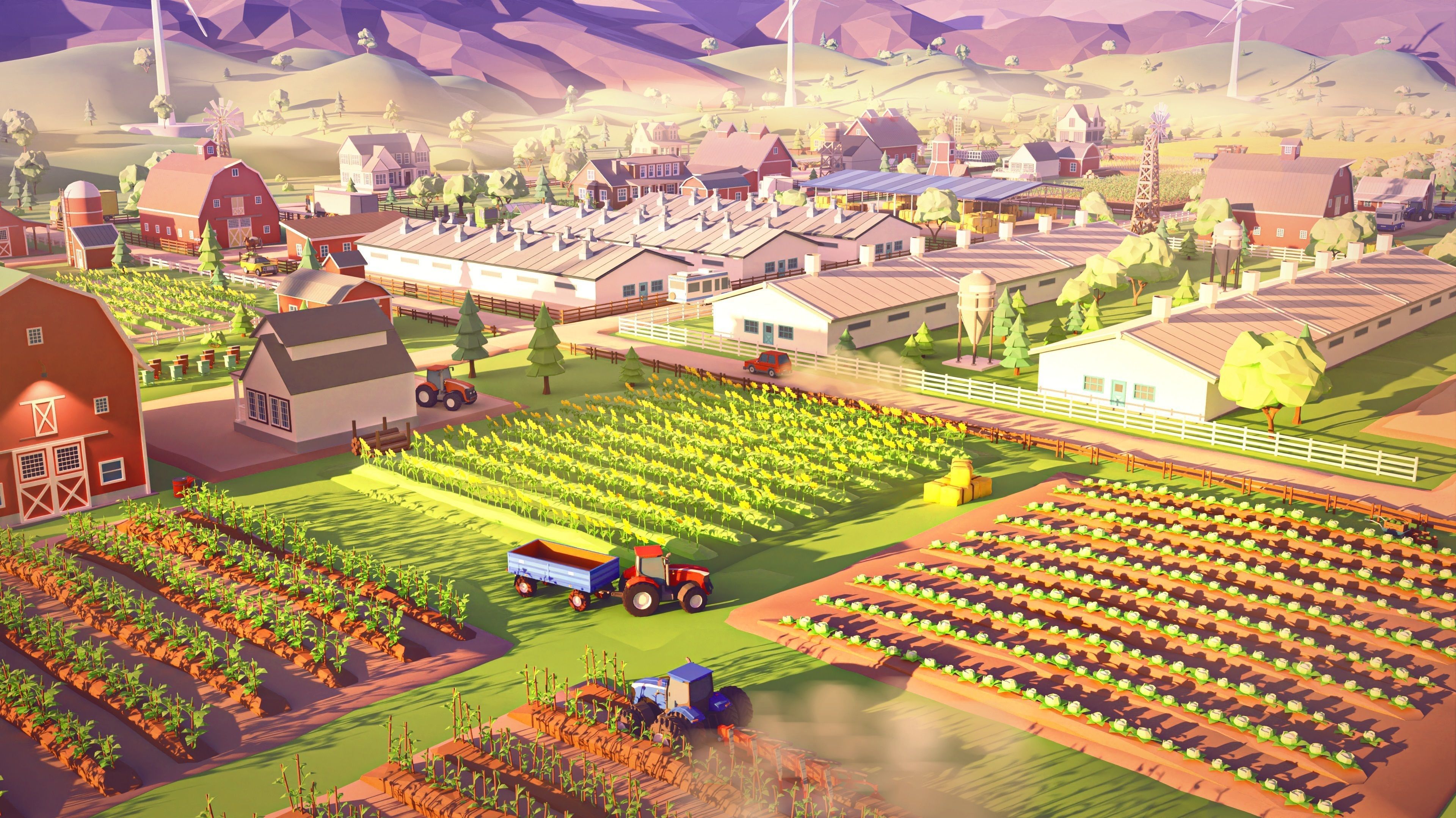 Farm 1 Low-poly 3D model_6