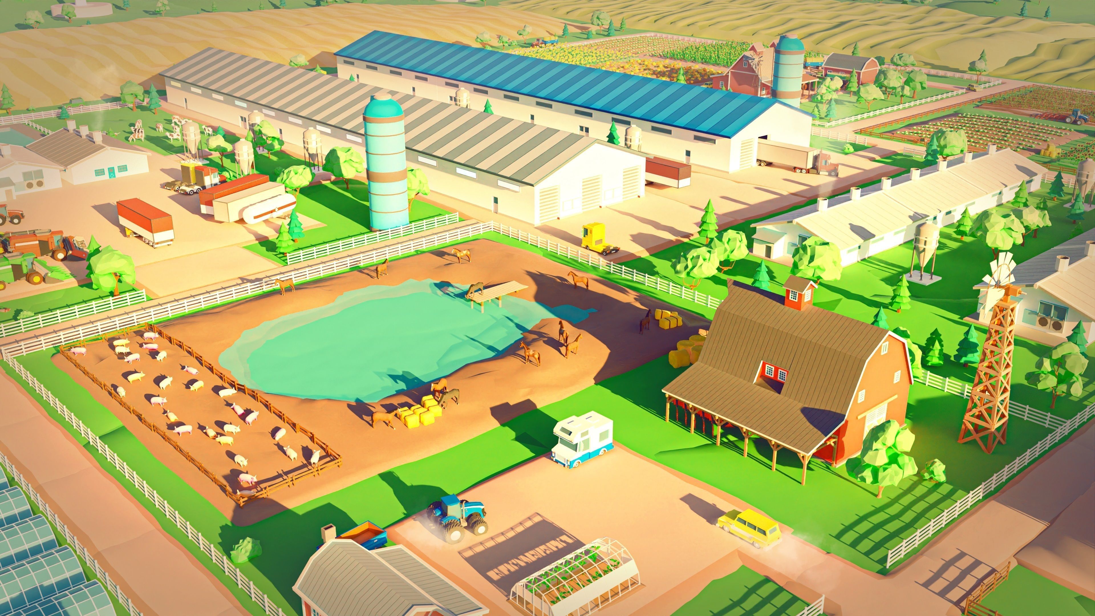 Farm 1 Low-poly 3D model_19