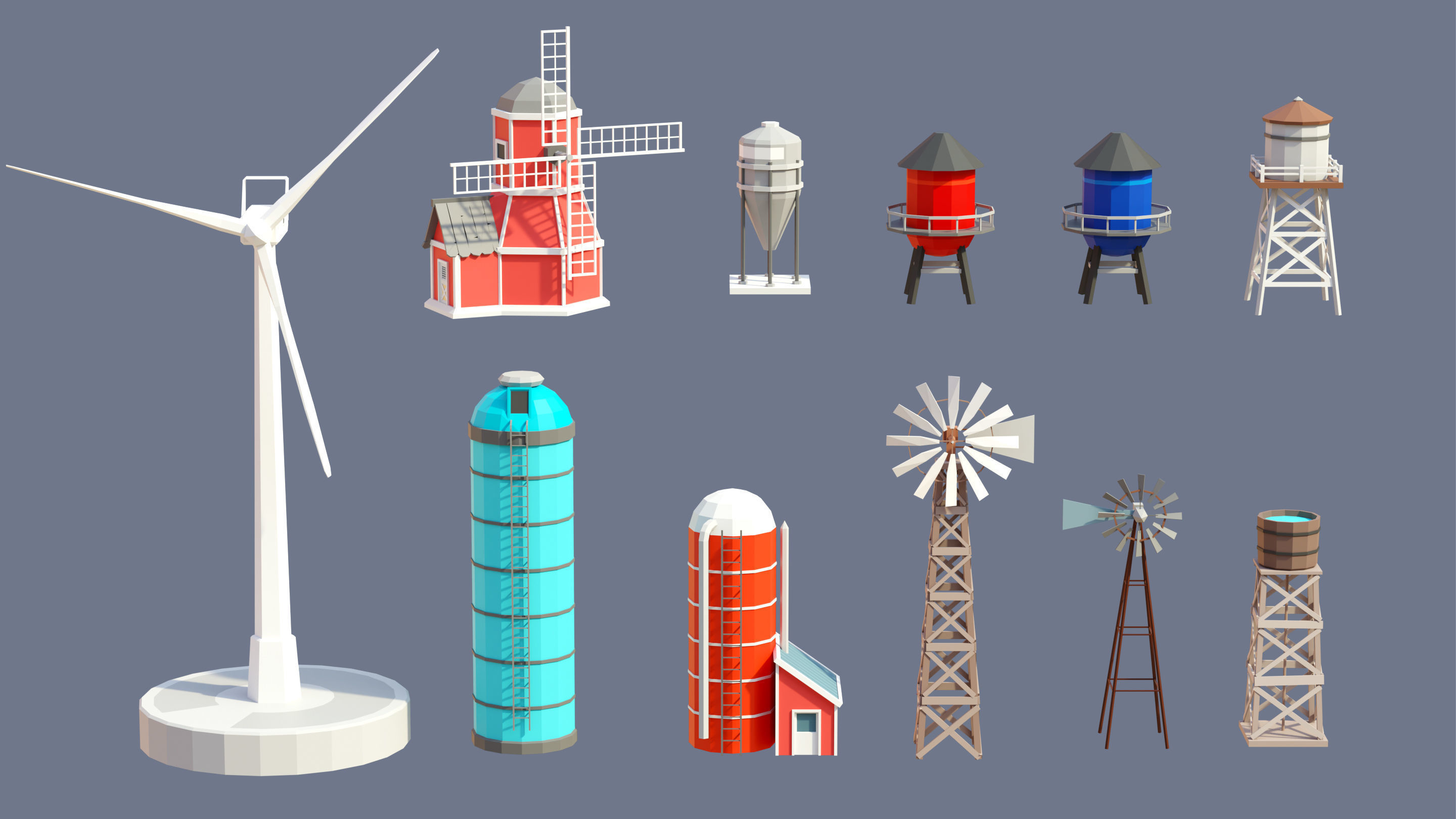 Farm 1 Low-poly 3D model_30