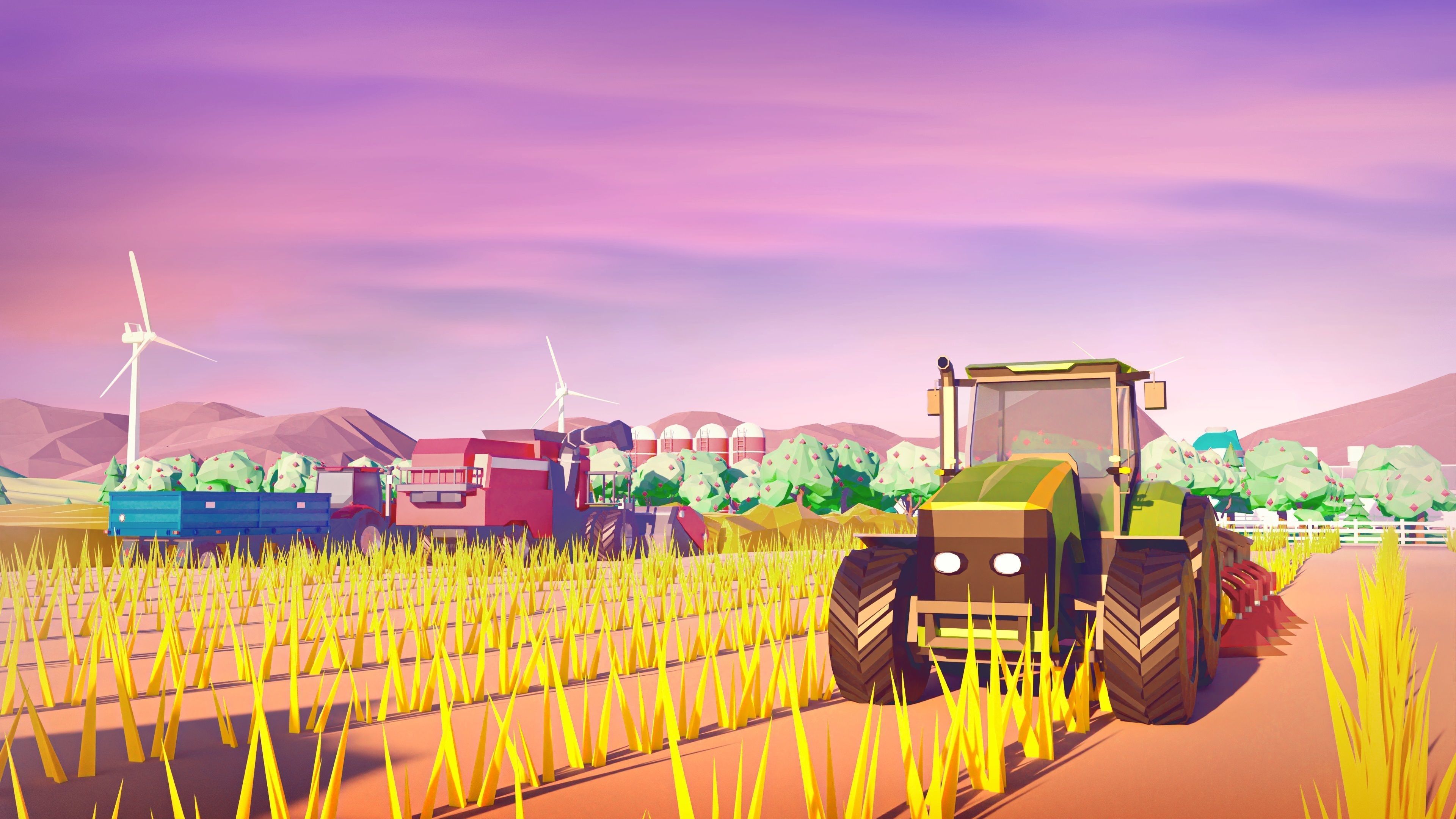 Farm 1 Low-poly 3D model_5