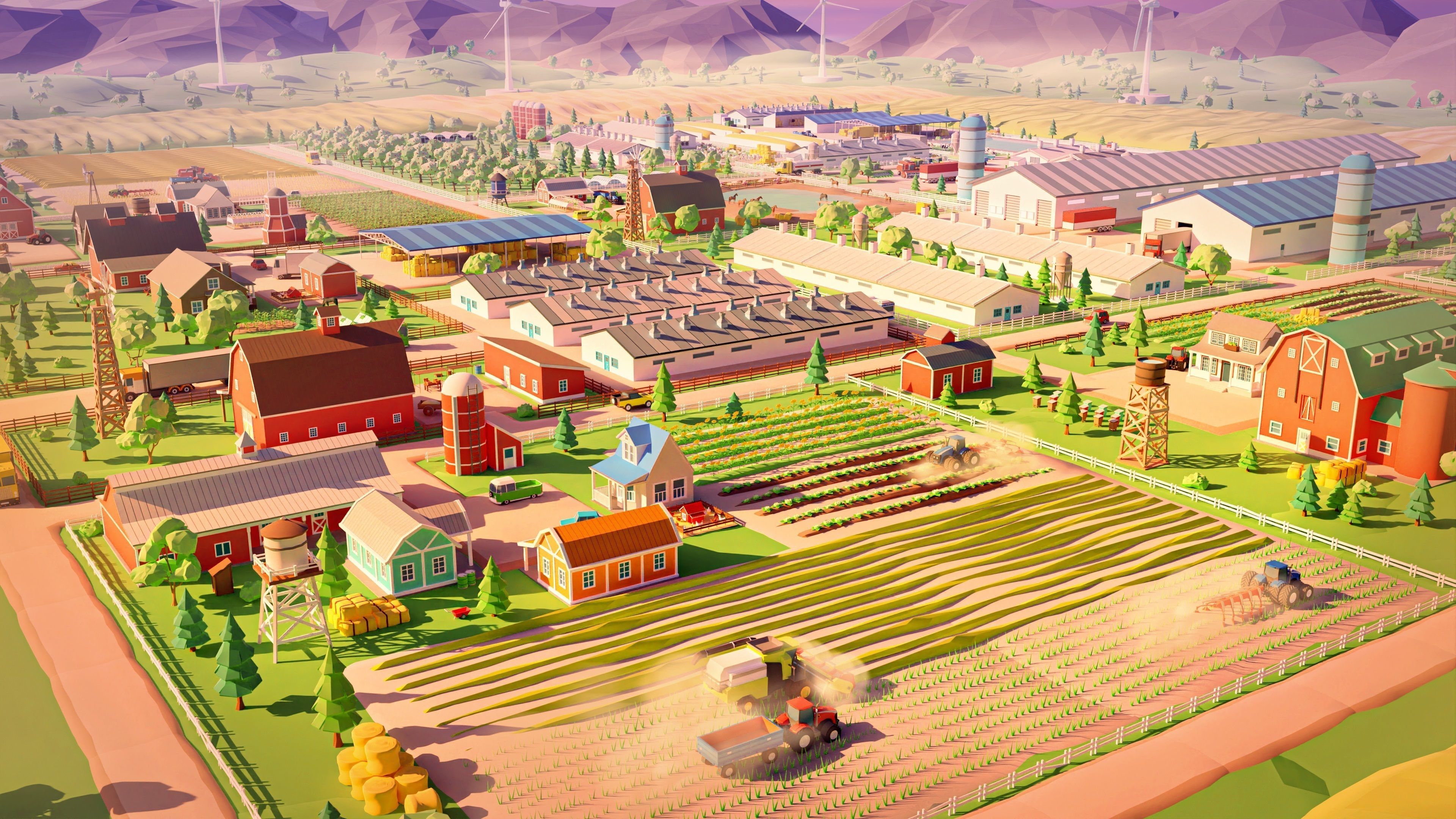 Farm 1 Low-poly 3D model_4