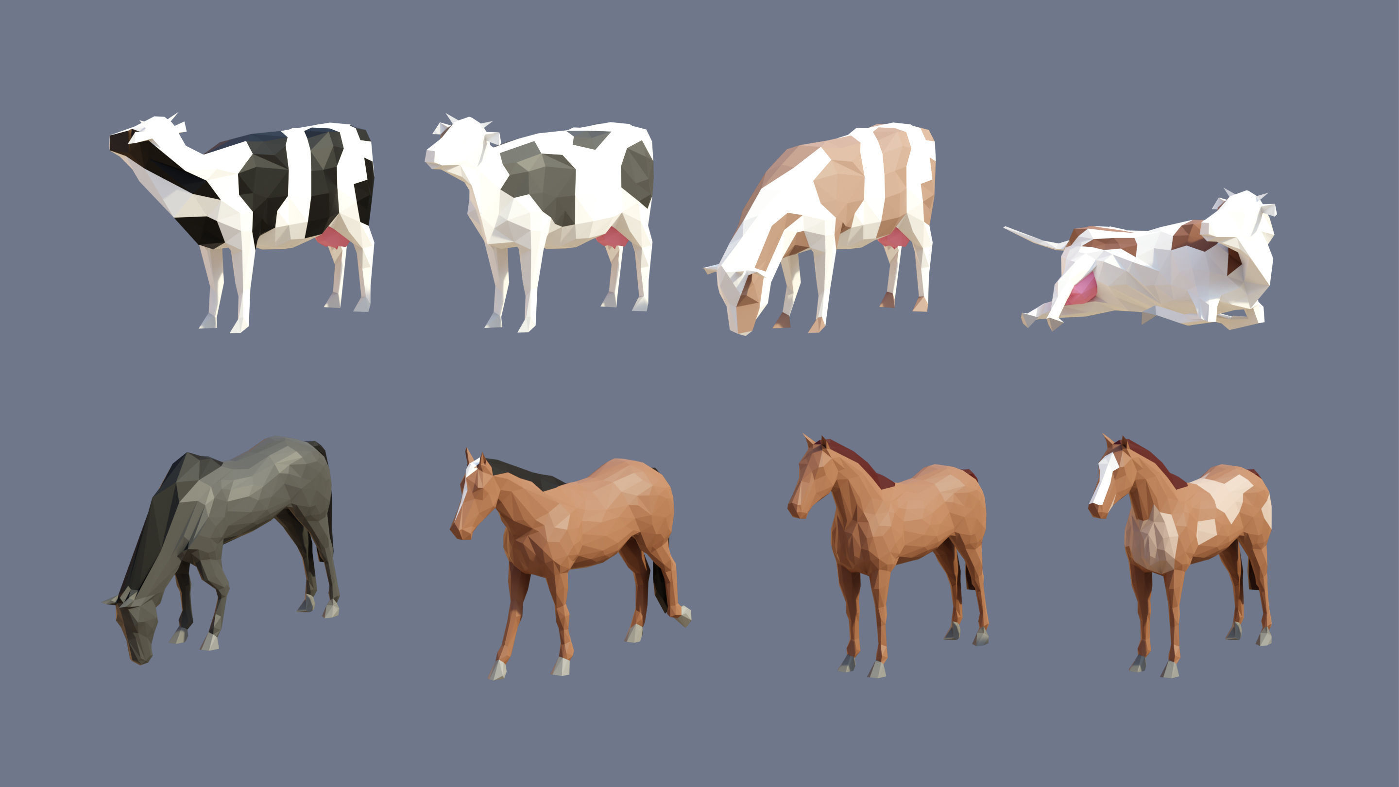 Farm 1 Low-poly 3D model_34