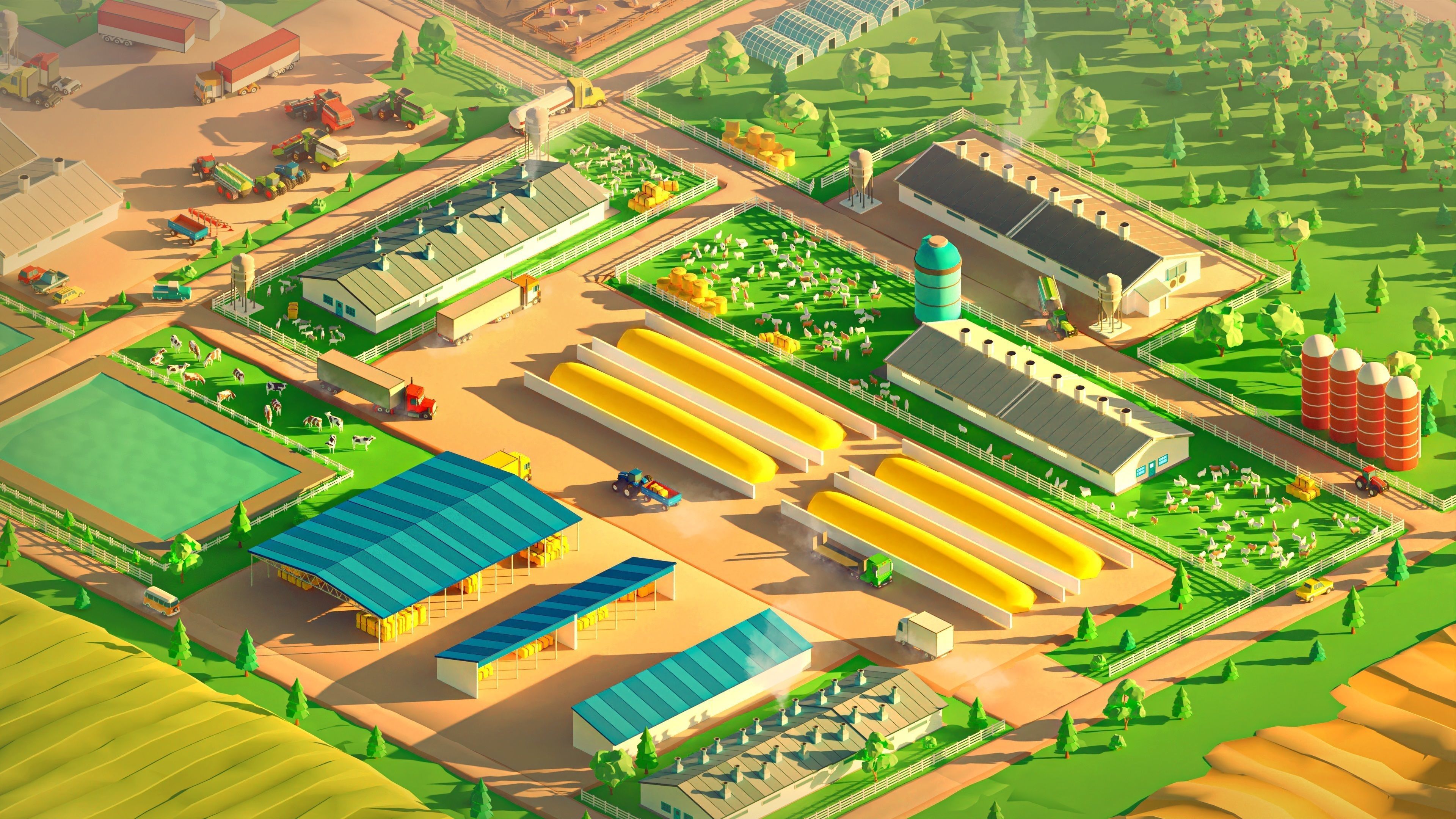 Farm 1 Low-poly 3D model_14