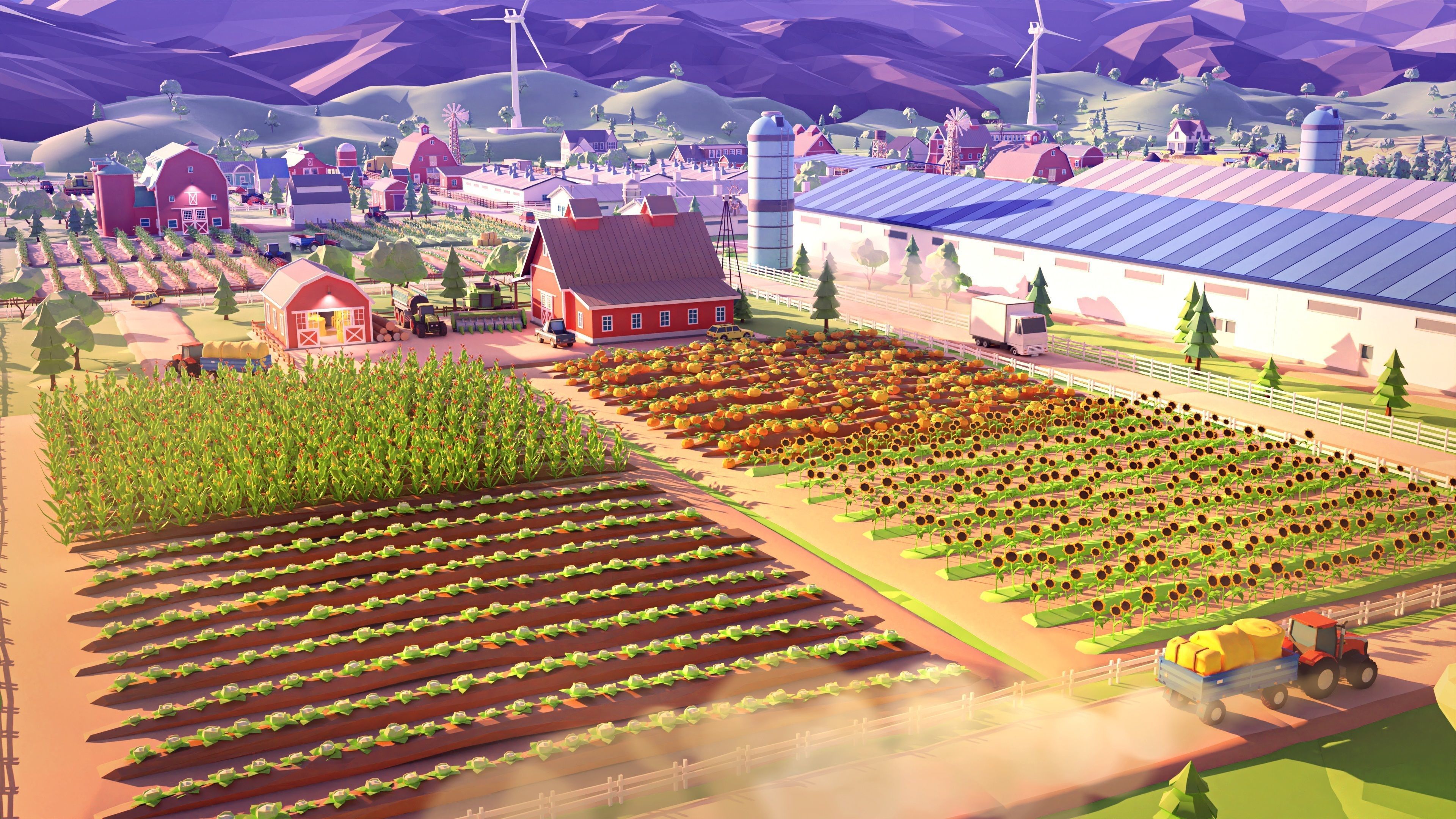 Farm 1 Low-poly 3D model_8