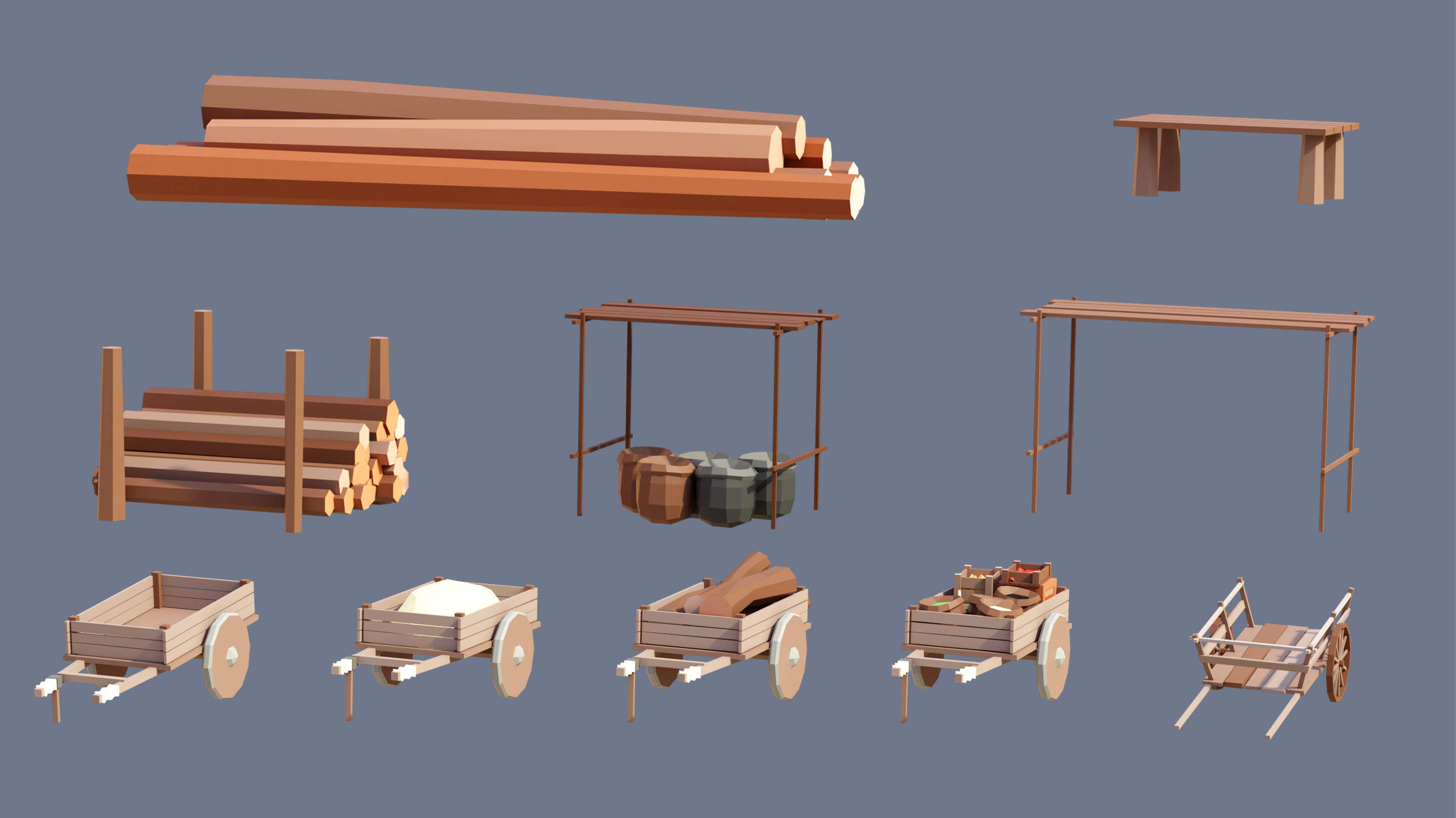 Farm 1 Low-poly 3D model_40