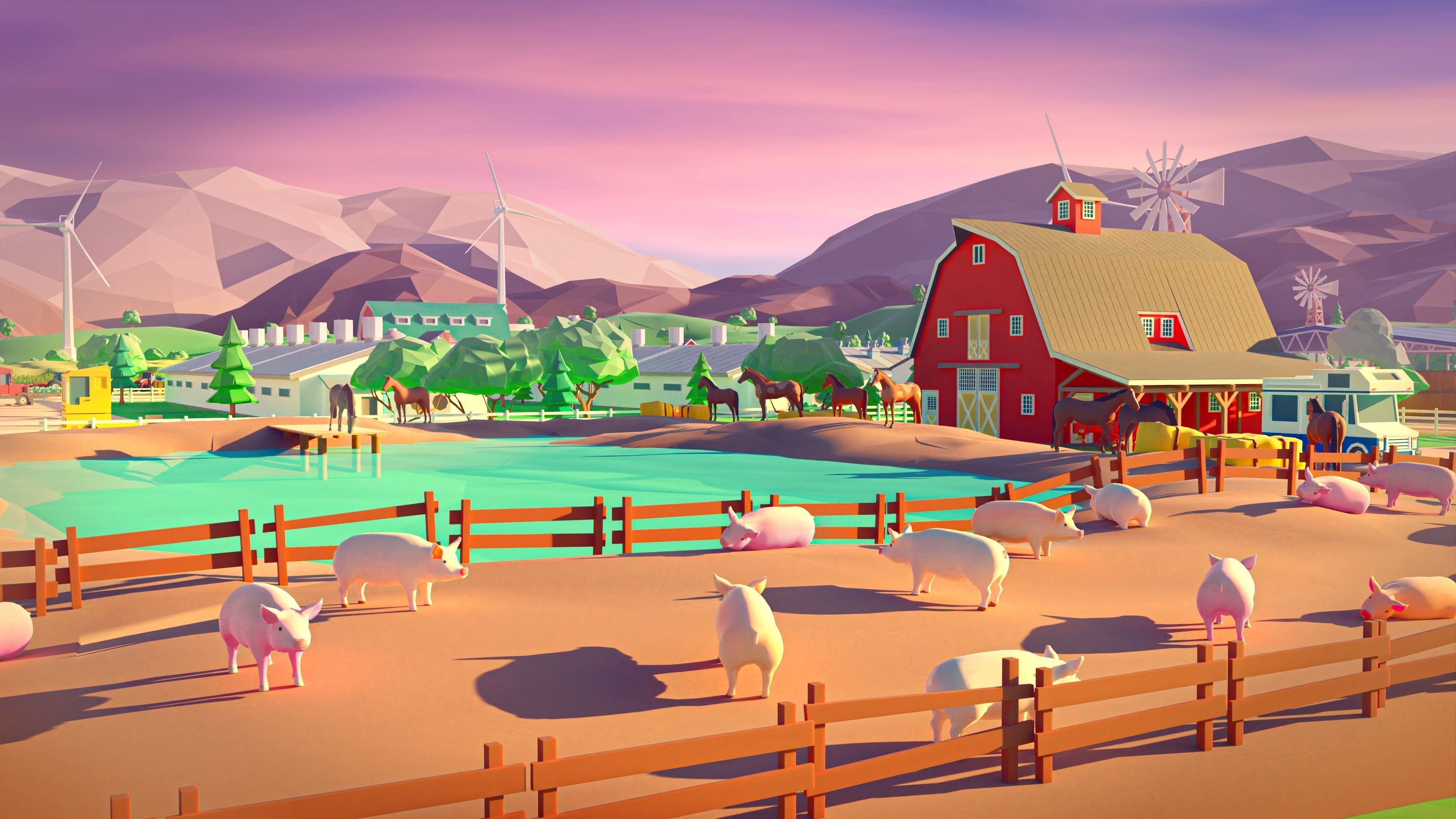 Farm 1 Low-poly 3D model_20