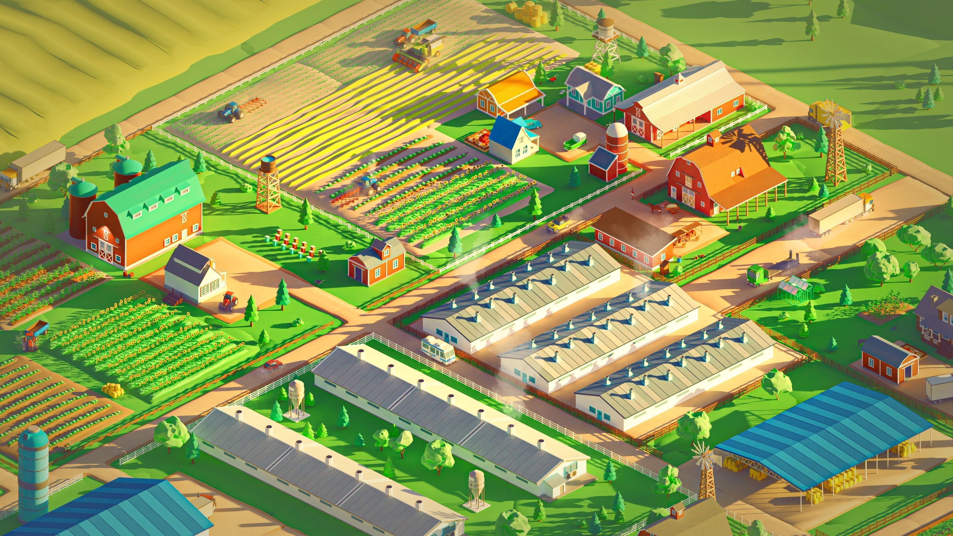 Farm 1 Low-poly 3D model_12