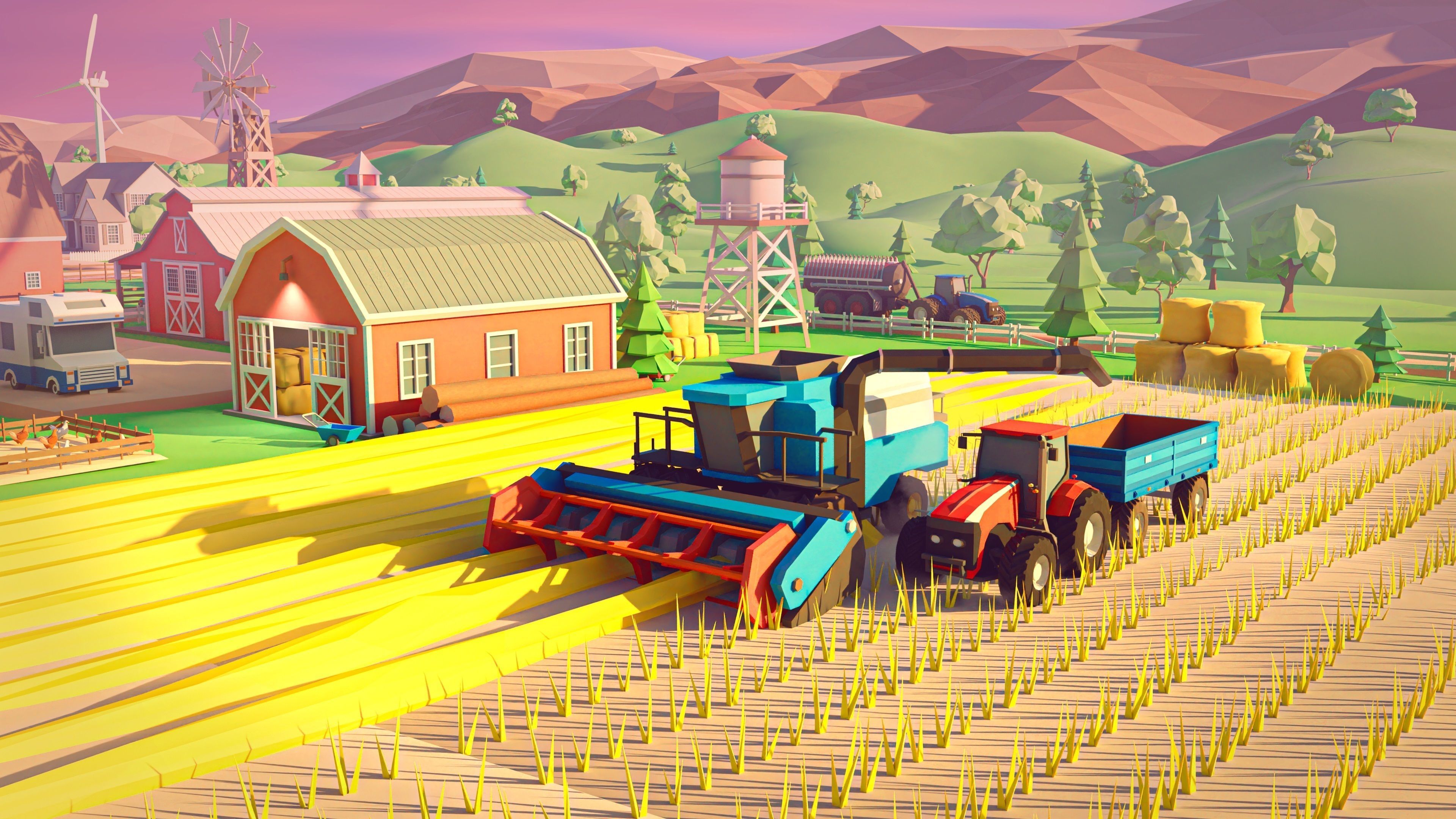 Farm 1 Low-poly 3D model_16