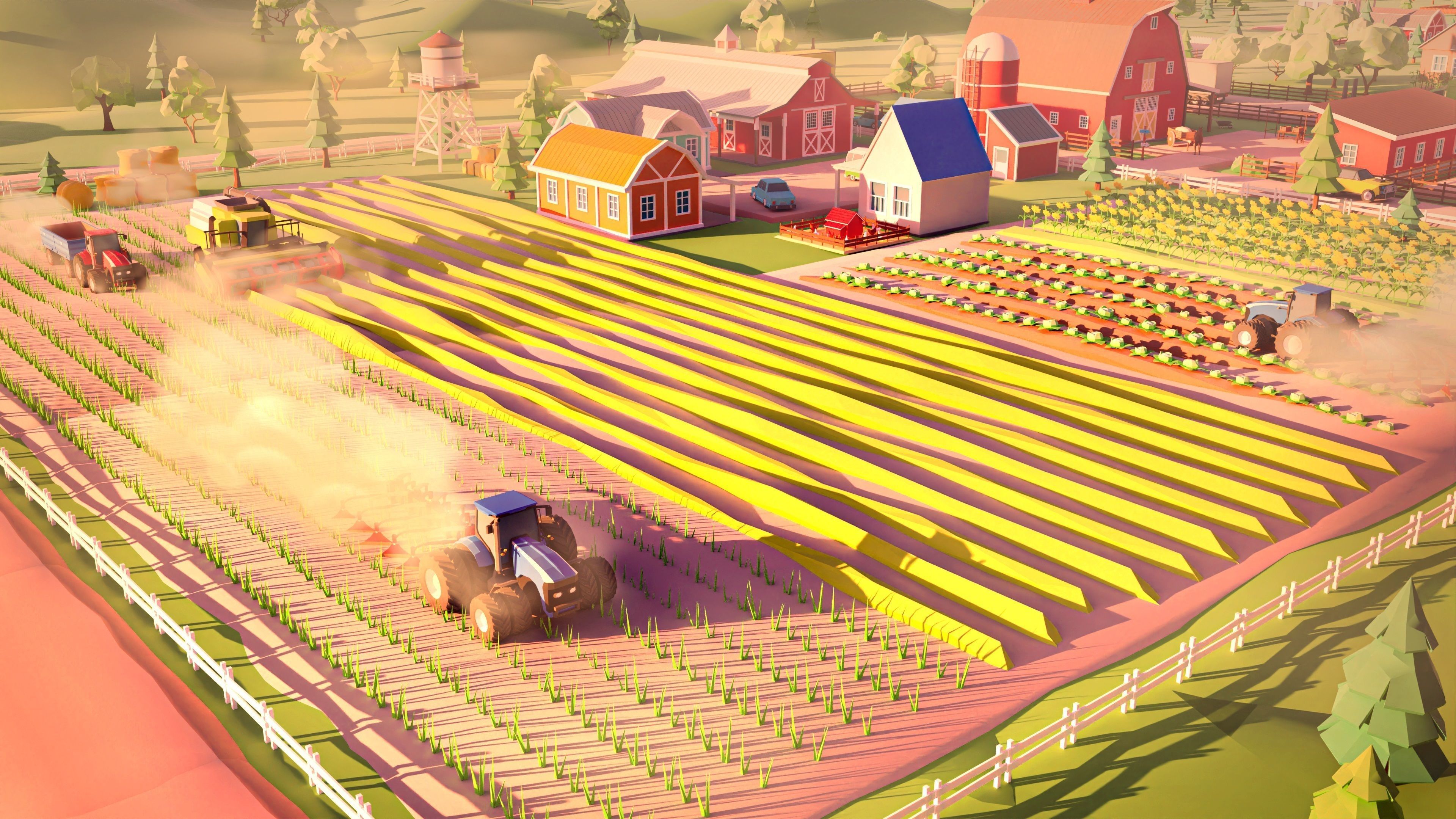 Farm 1 Low-poly 3D model_10