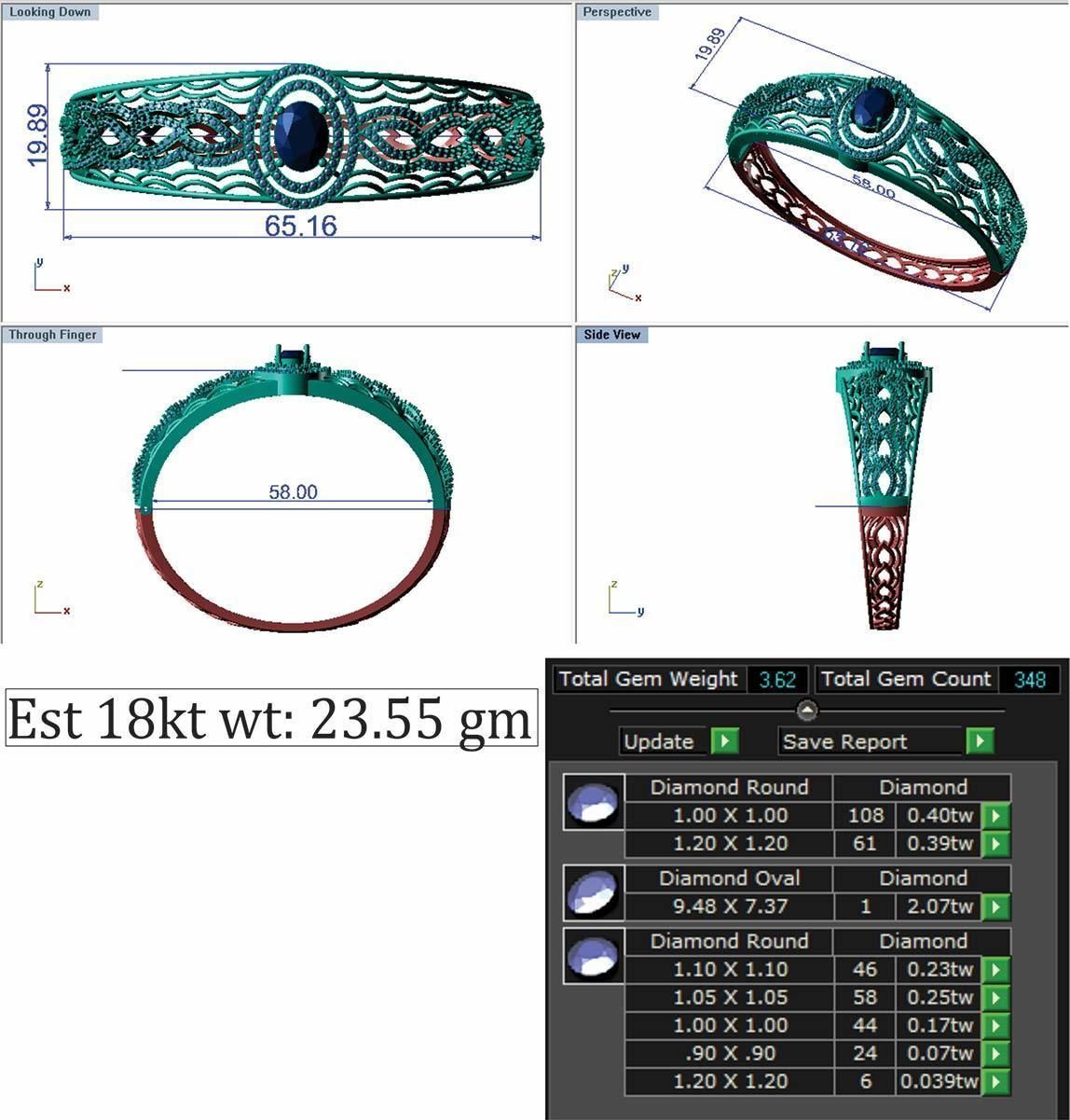 Women Bracelet 3dm STL Render Details 3D print model_8