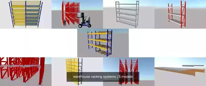 warehouse racking systems 3D Model Collection