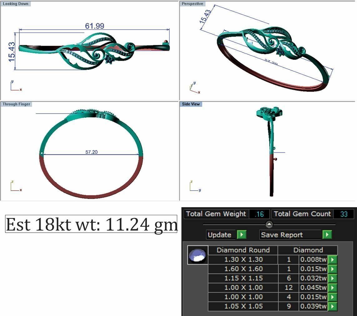 Women Bracelet 3dm STL Render Details 3D print model_8
