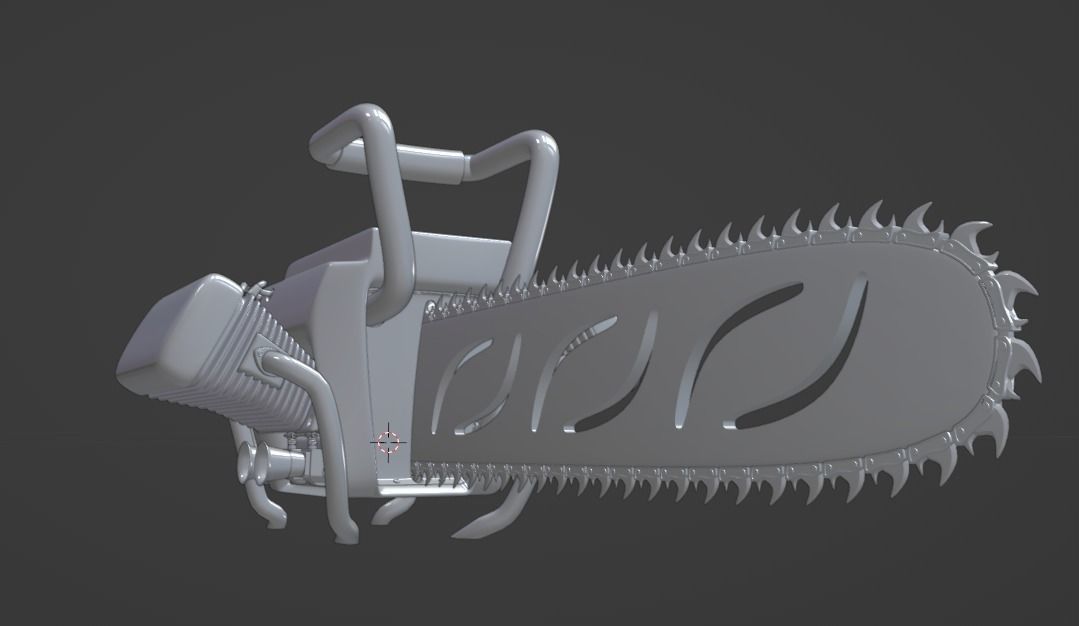 Biker Chainsaw Low Poly Low-poly 3D model_8