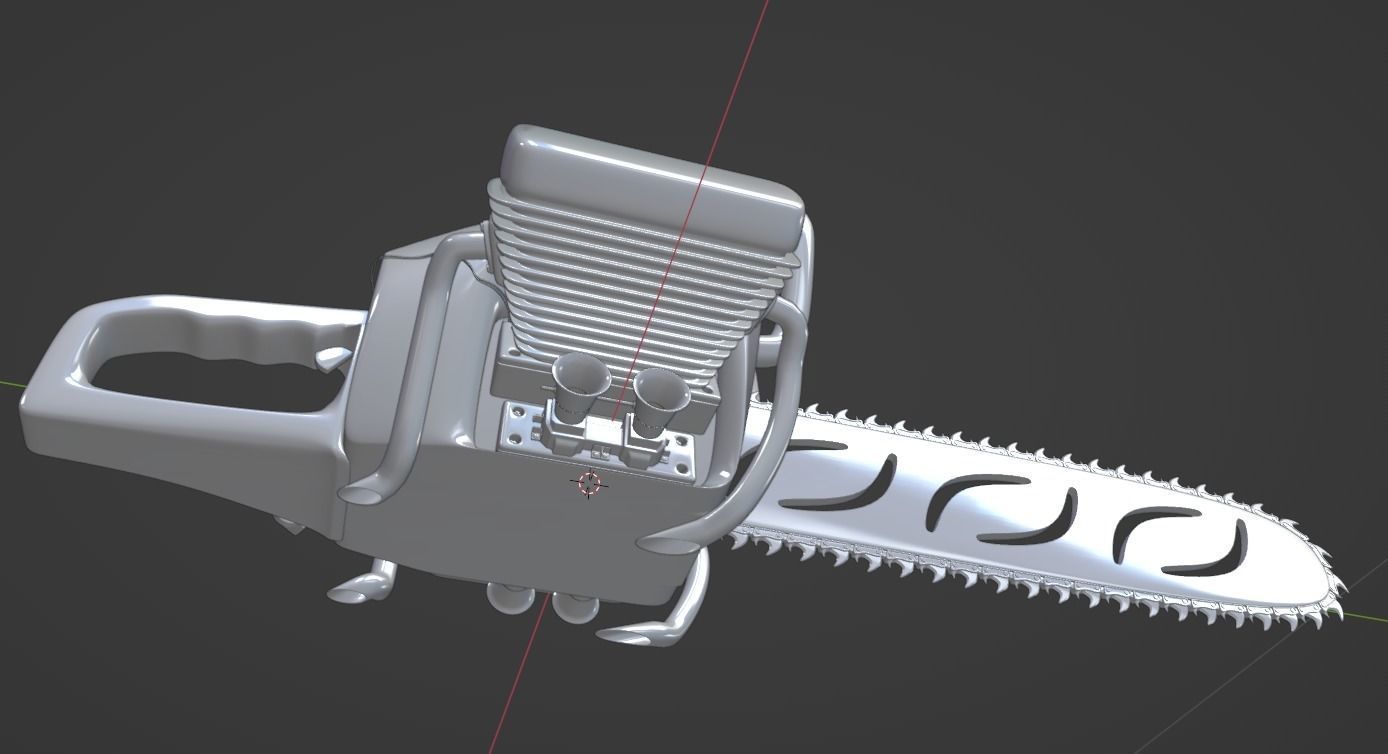 Biker Chainsaw Low Poly Low-poly 3D model_9