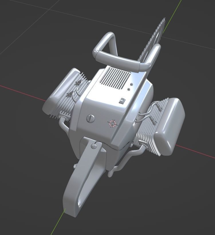 Biker Chainsaw Low Poly Low-poly 3D model_11