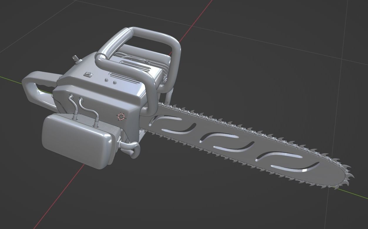 Biker Chainsaw Low Poly Low-poly 3D model_13