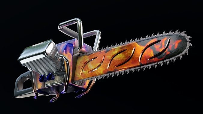 Biker Chainsaw Low Poly Low-poly 3D model