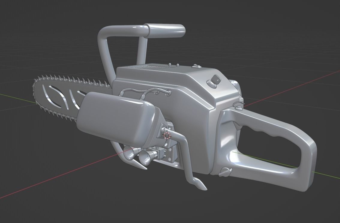 Biker Chainsaw Low Poly Low-poly 3D model_12