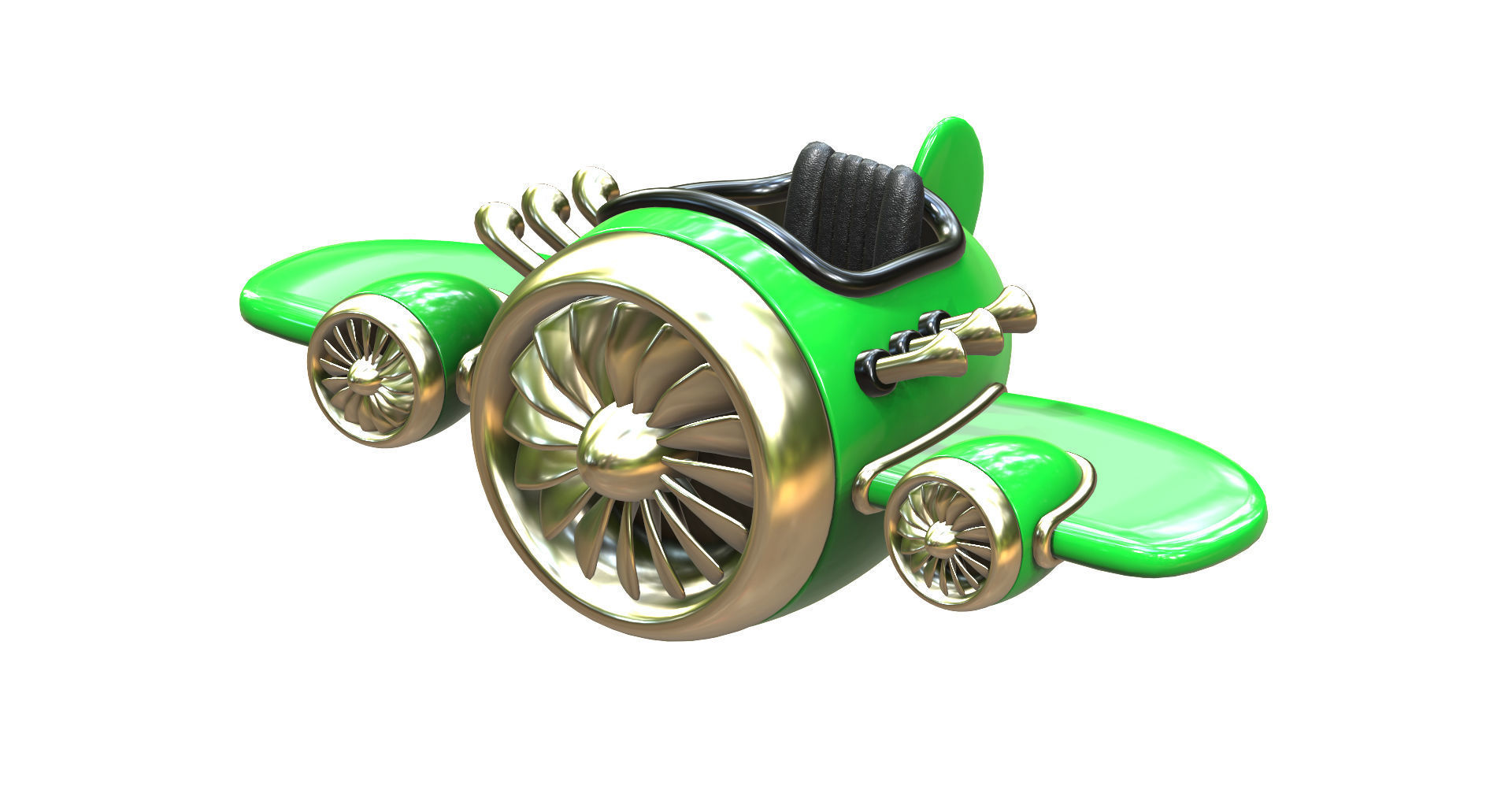 Airplane Stylized 3d model Low-poly 3D model_8