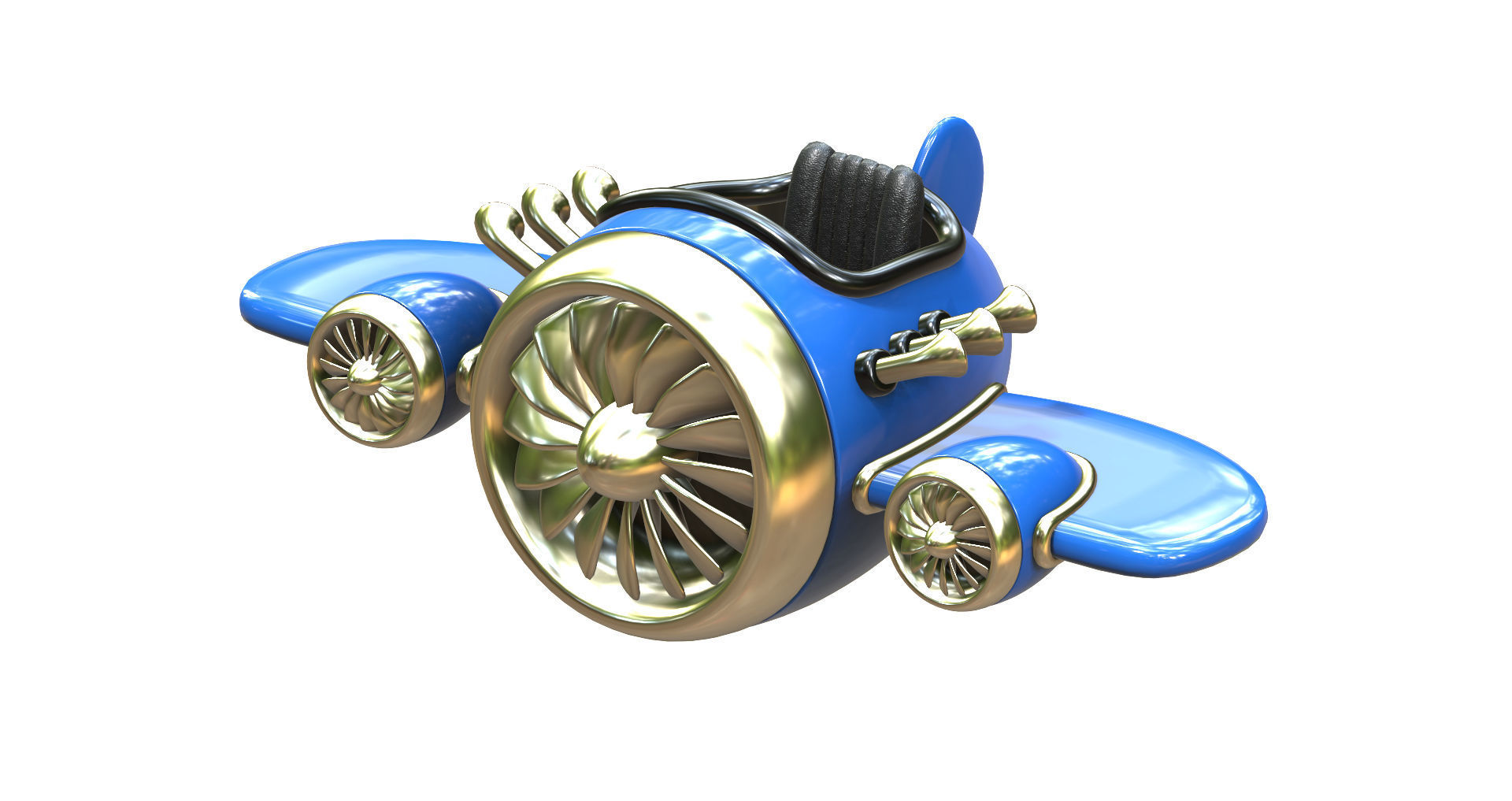 Airplane Stylized 3d model Low-poly 3D model_6