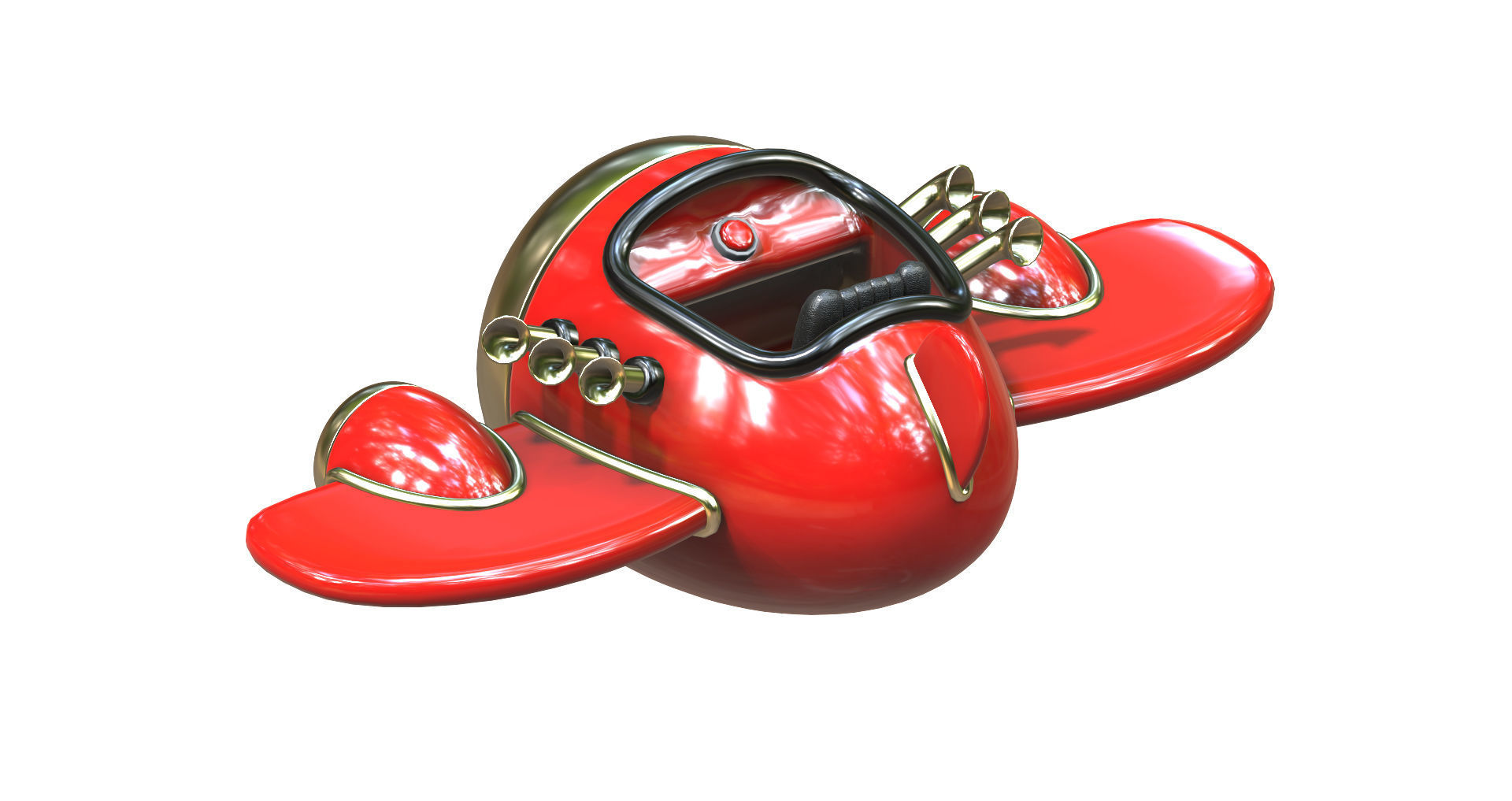 Airplane Stylized 3d model Low-poly 3D model_3