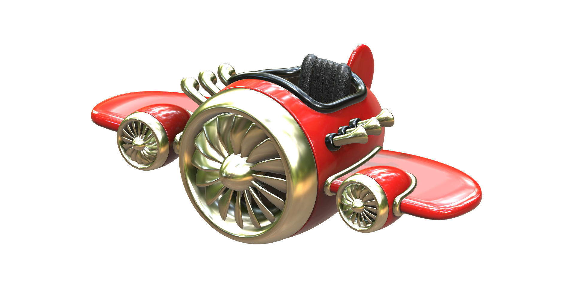 Airplane Stylized 3d model Low-poly 3D model_2