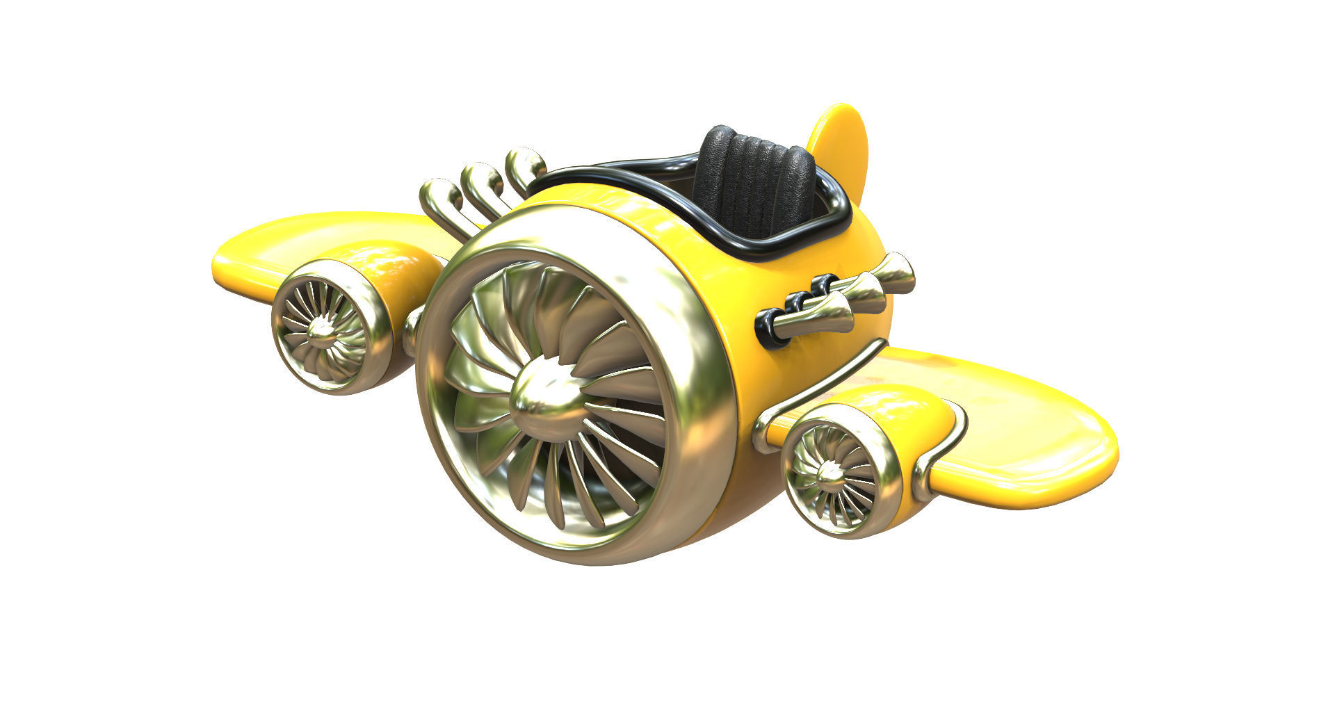 Airplane Stylized 3d model Low-poly 3D model_4