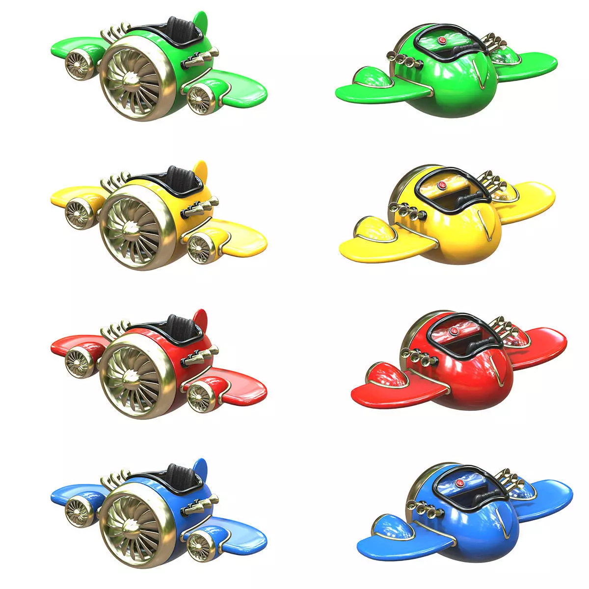 Airplane Stylized 3d model Low-poly 3D model_0