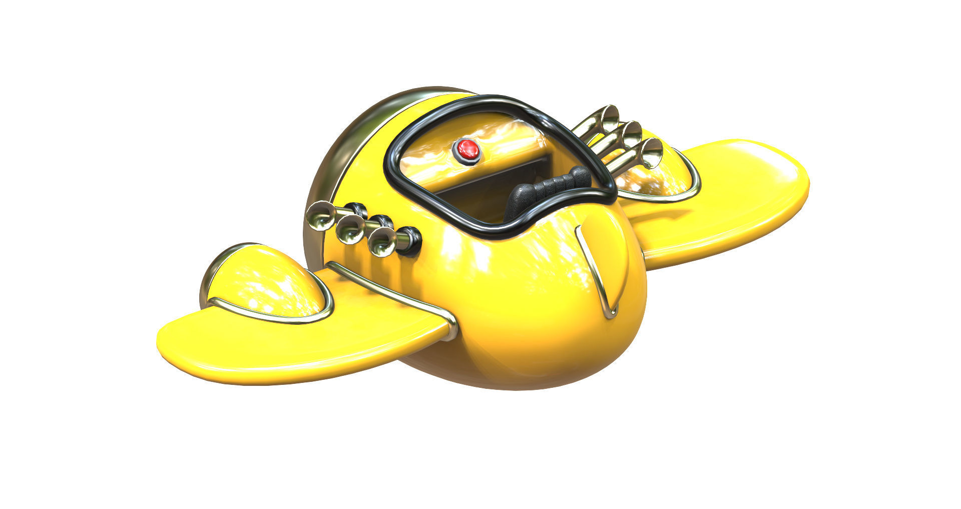 Airplane Stylized 3d model Low-poly 3D model_5