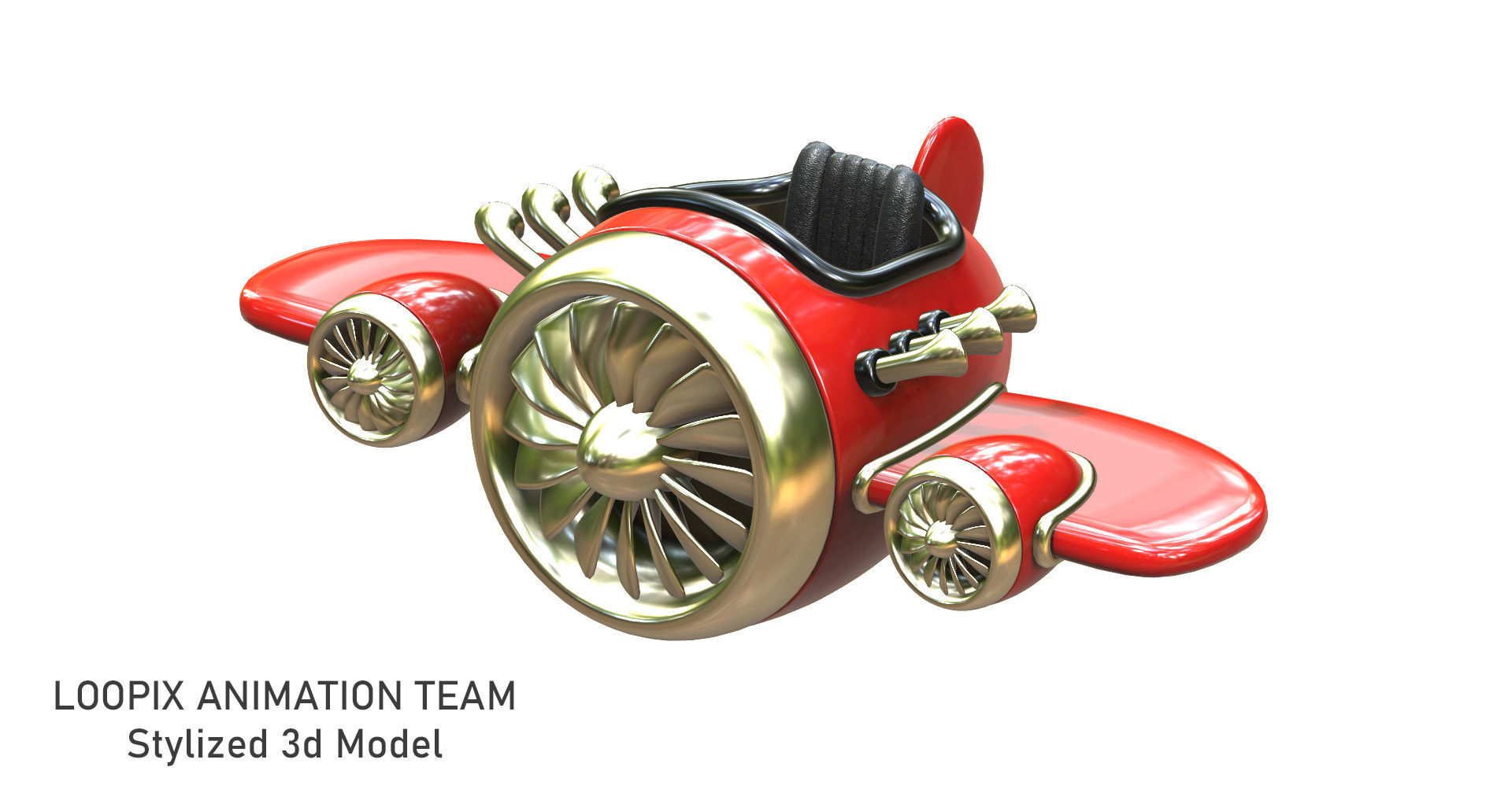 Airplane Stylized 3d model Low-poly 3D model_1