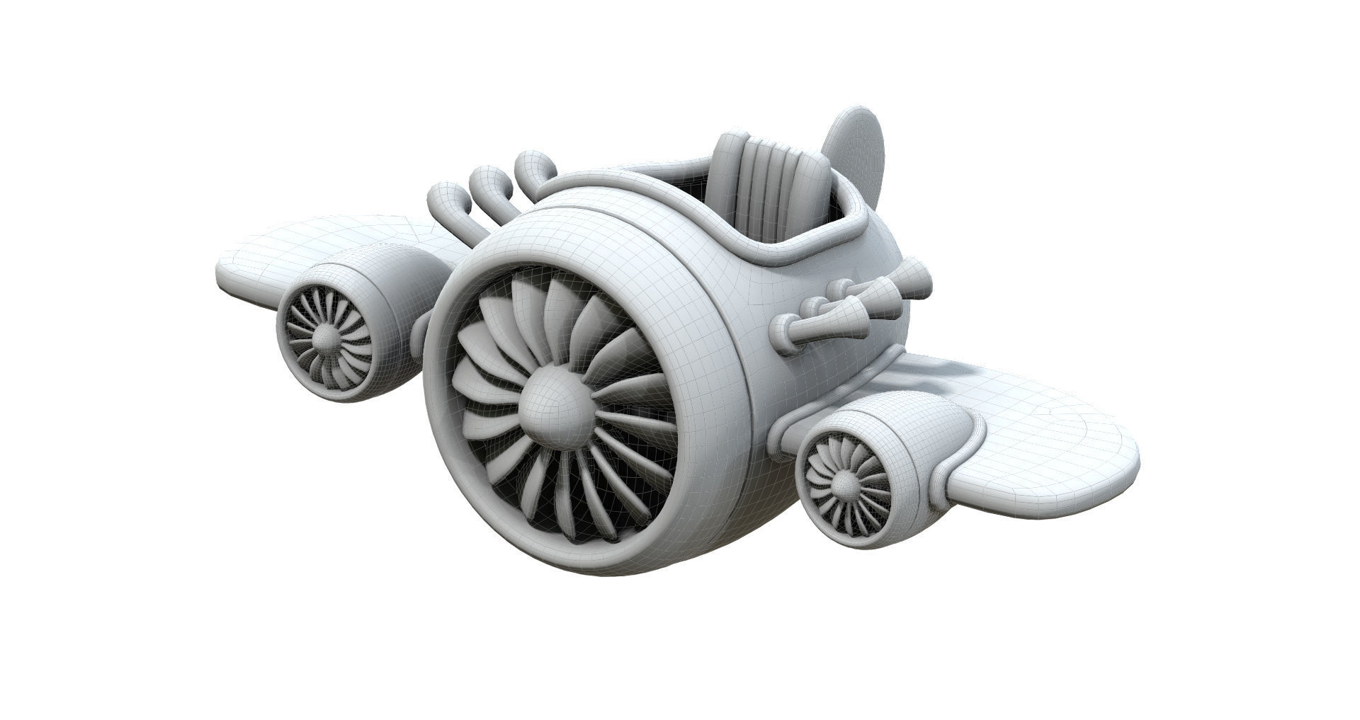 Airplane Stylized 3d model Low-poly 3D model_10