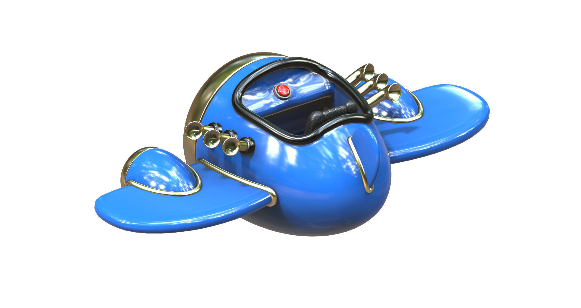 Airplane Stylized 3d model Low-poly 3D model_7