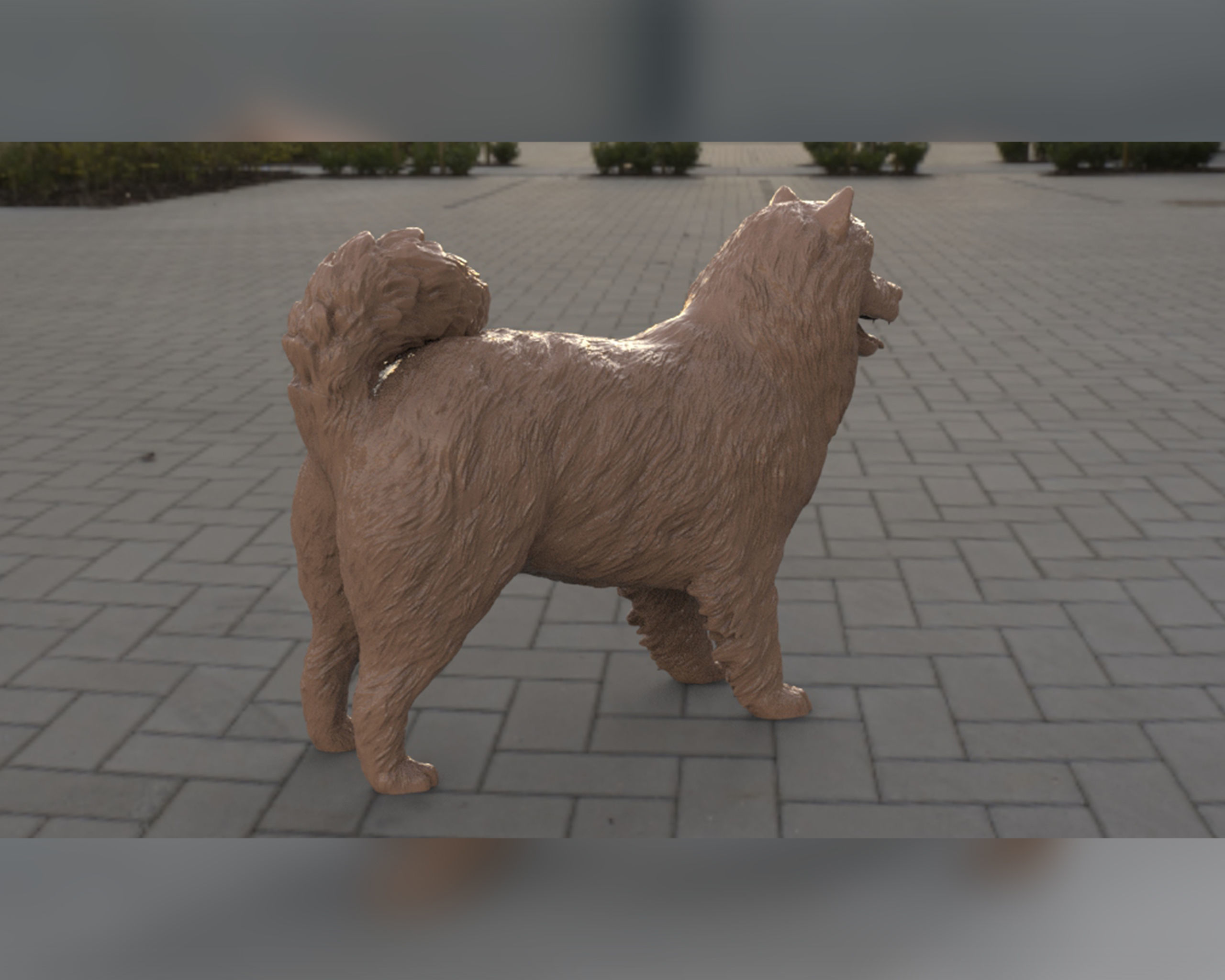 Samoyed model dog 3D print model_7