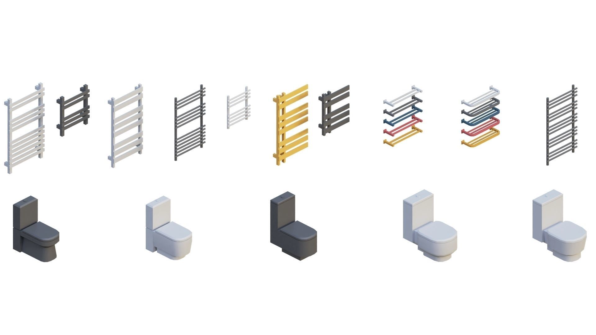 Low Poly Furniture - 1000 models collection interior Vol1-Vol2 Low-poly 3D model_29