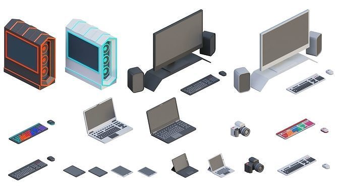 Low Poly Furniture - 1000 models collection interior Vol1-Vol2 Low-poly 3D model 3